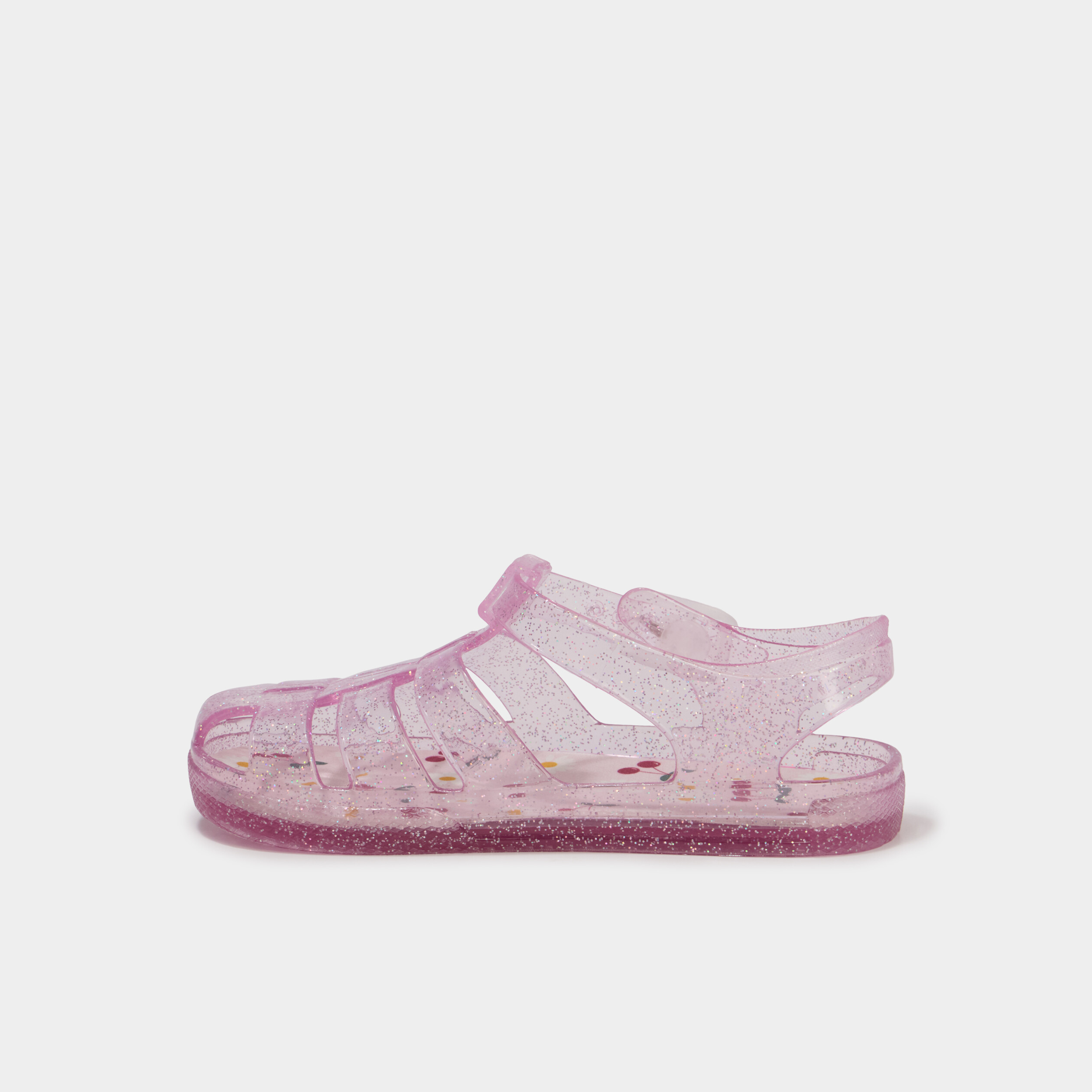 Sandales de plage paillettes rose fille