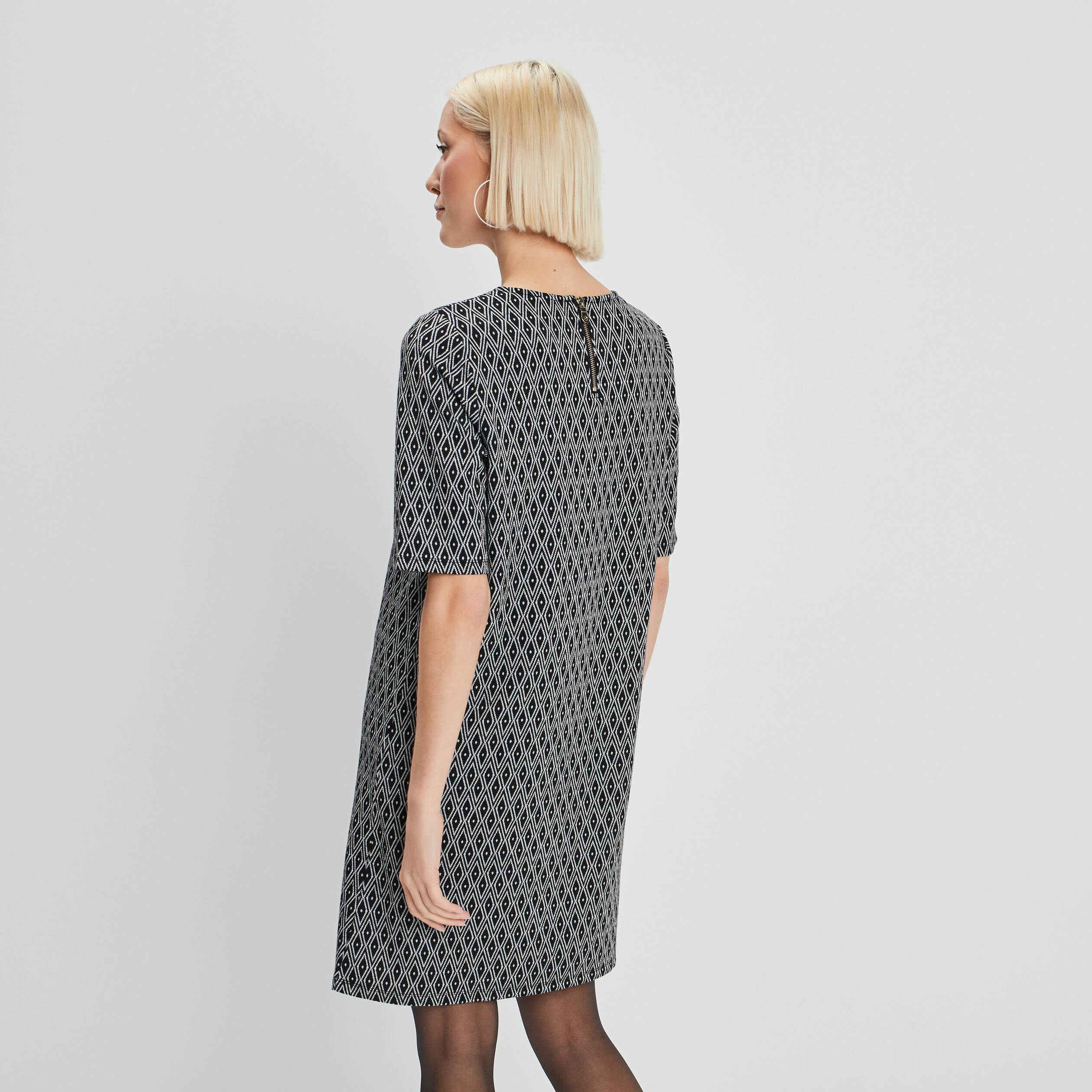 robe droite manches courtes noir femme Robe droite manches courtes noir femme