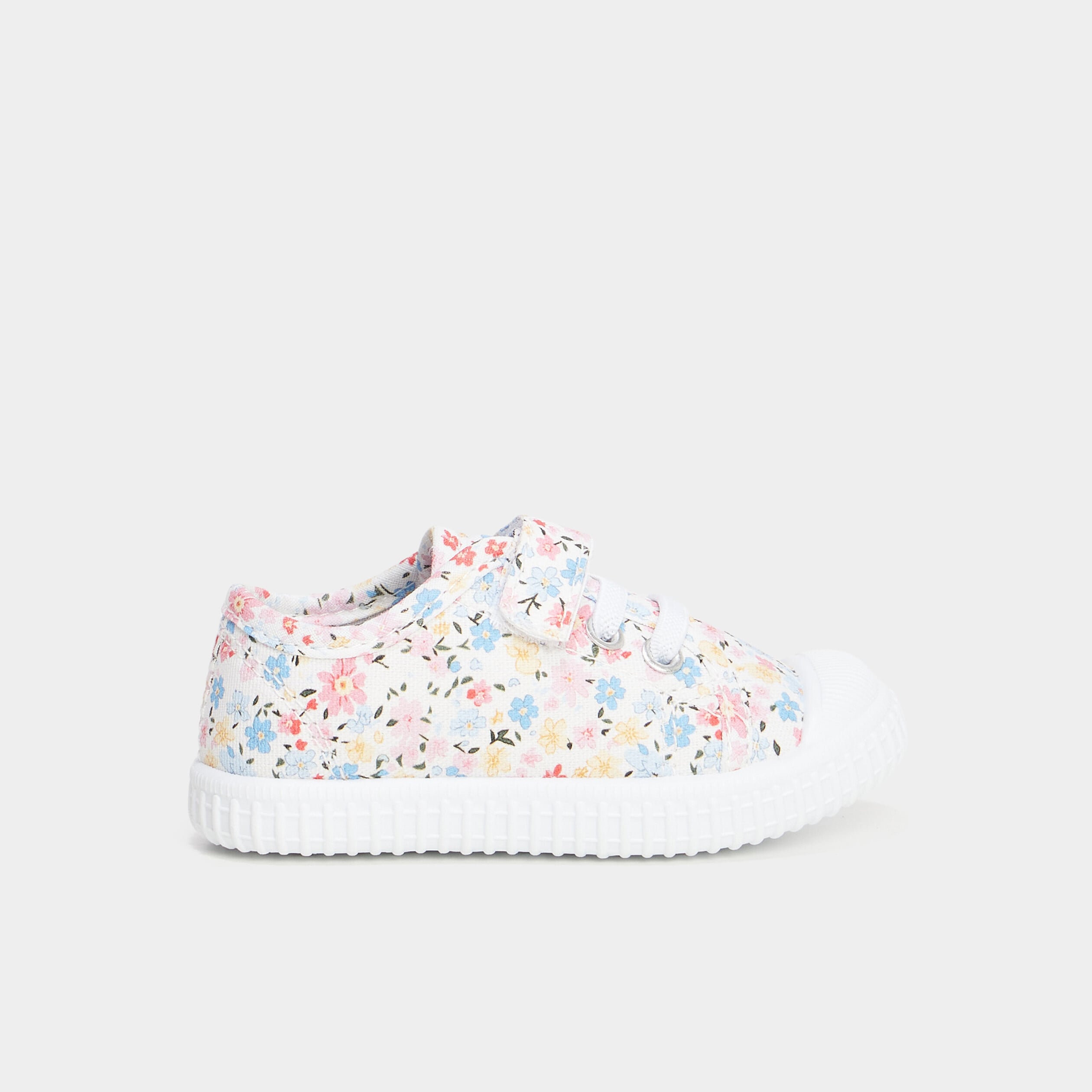 Tennis basses &agrave; scratchs semelle souple multicolore b&eacute;b&eacute; fille