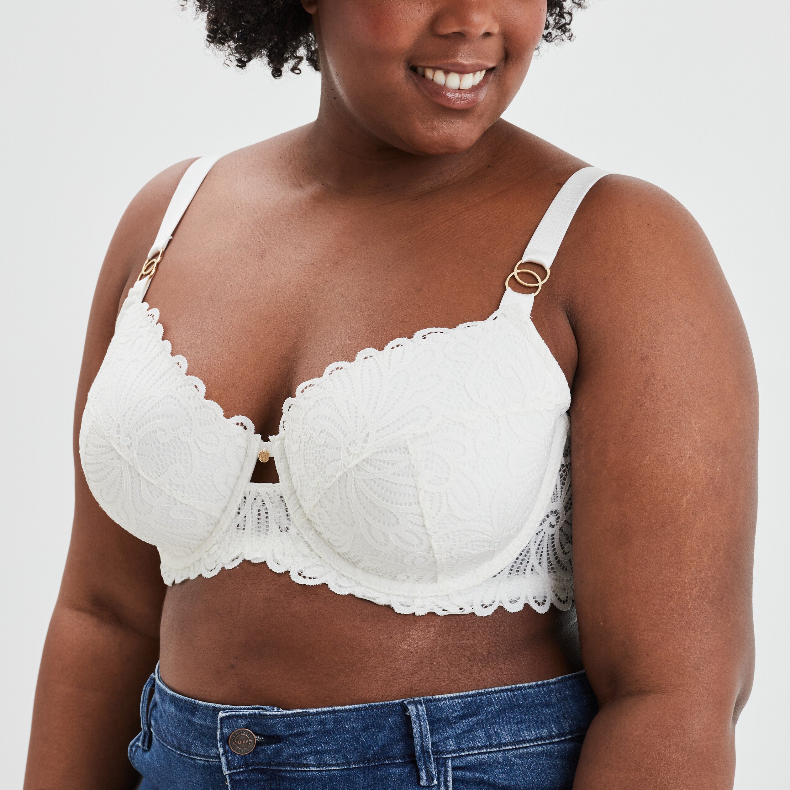 Soutien-gorge emboîtant dentelle blanc femme grande taille