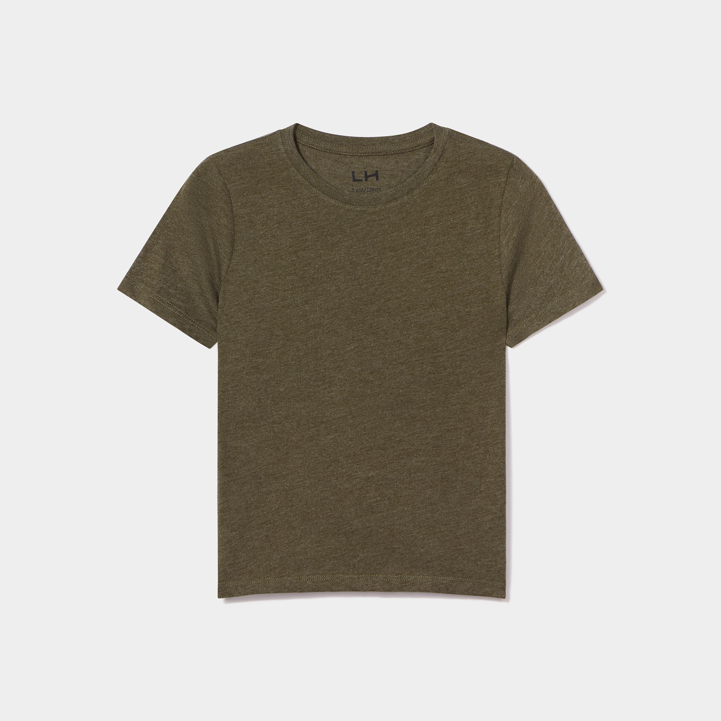 t shirt en coton manches courtes vert kaki garcon T-shirt en coton manches courtes vert kaki garçon