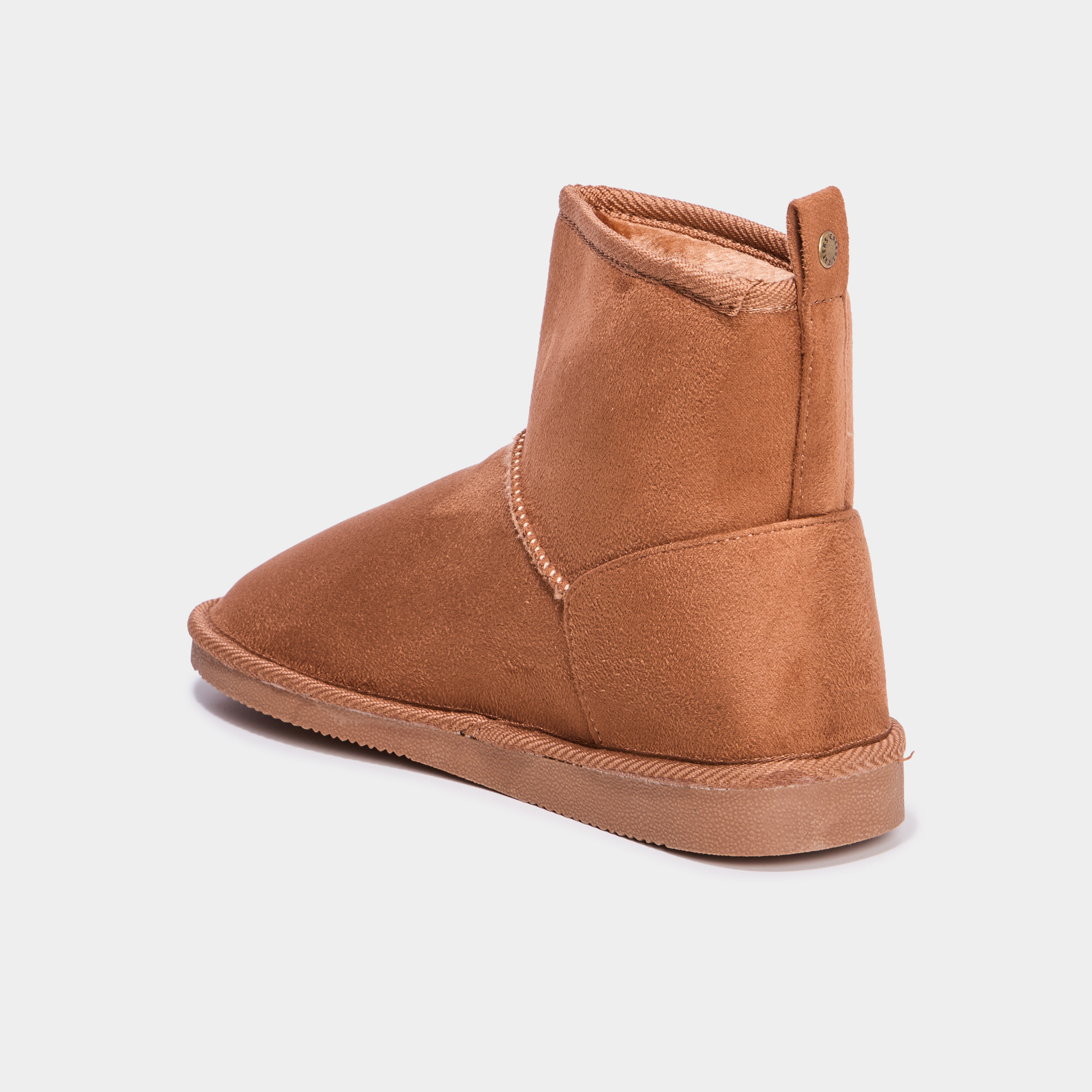 Bottines Marron Sucre En Simili Cuir - Taille 11 - Talon Moyen 2-3 Pouces - Style Bootie Femme