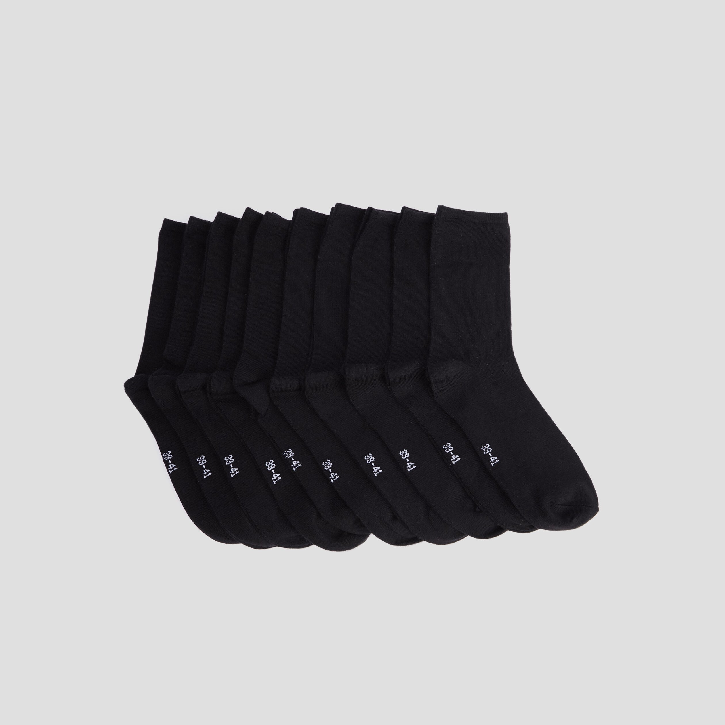 Lot 10 paires chaussettes noir femme
