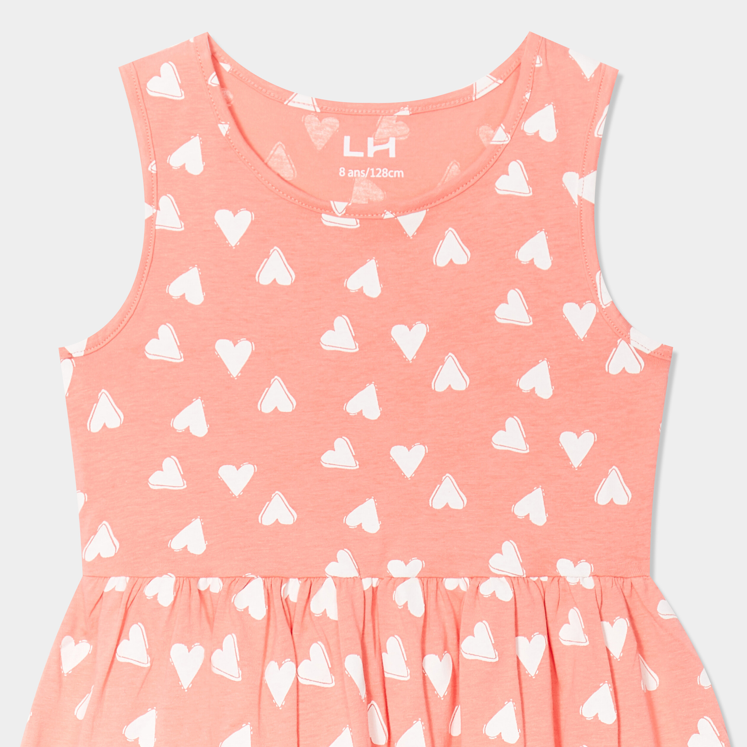 Robe patineuse sans manches coton vieux rose fille