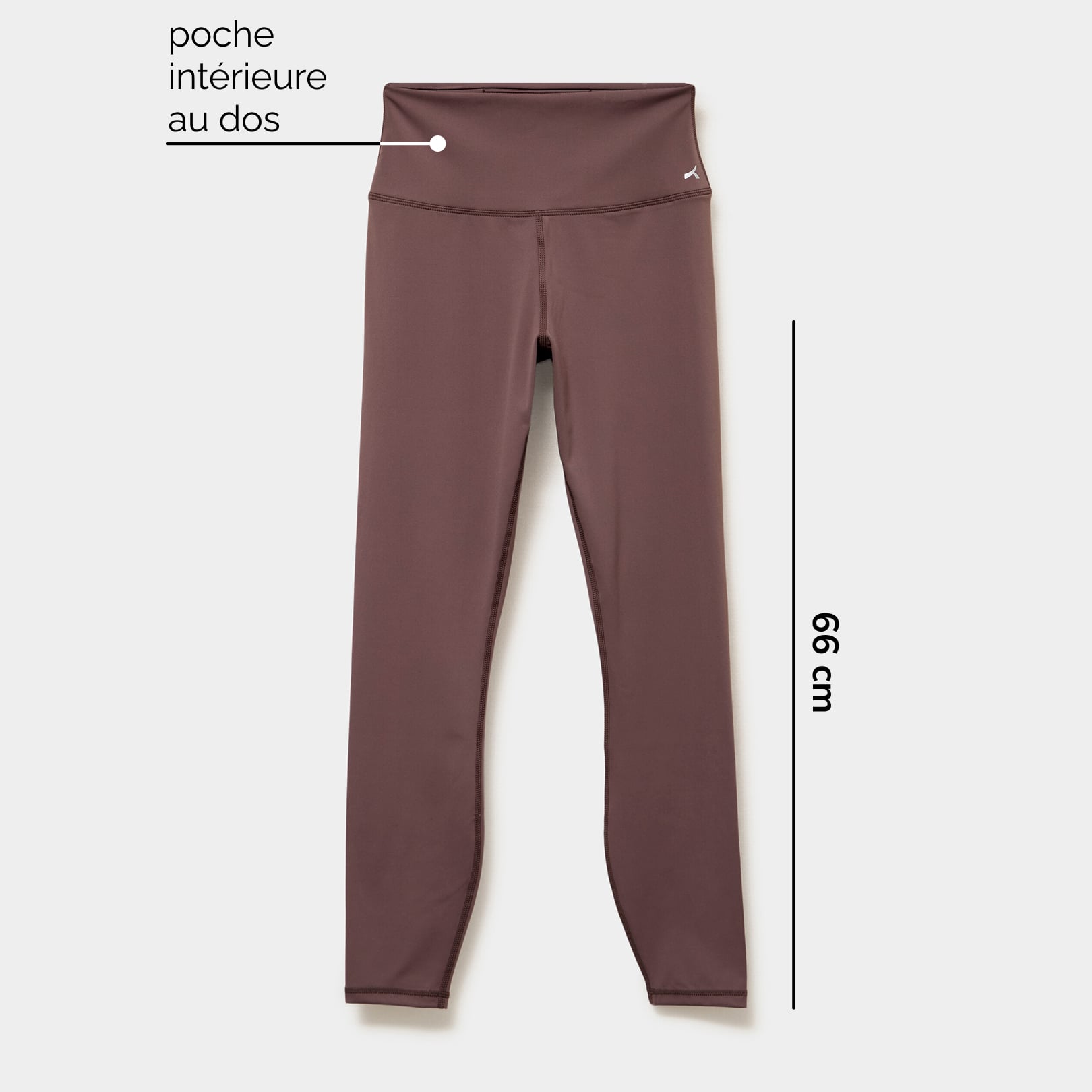 Legging de sport gainant taille haute mauve femme
