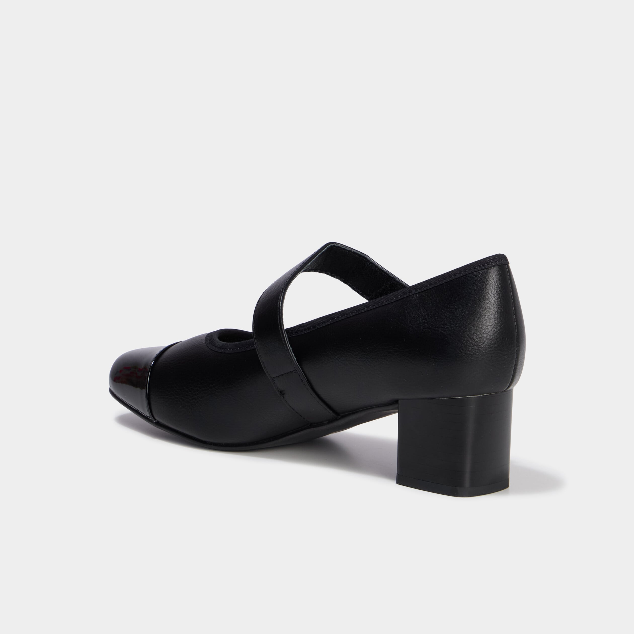 Escarpins &agrave; talons confort &agrave; brides noir femme