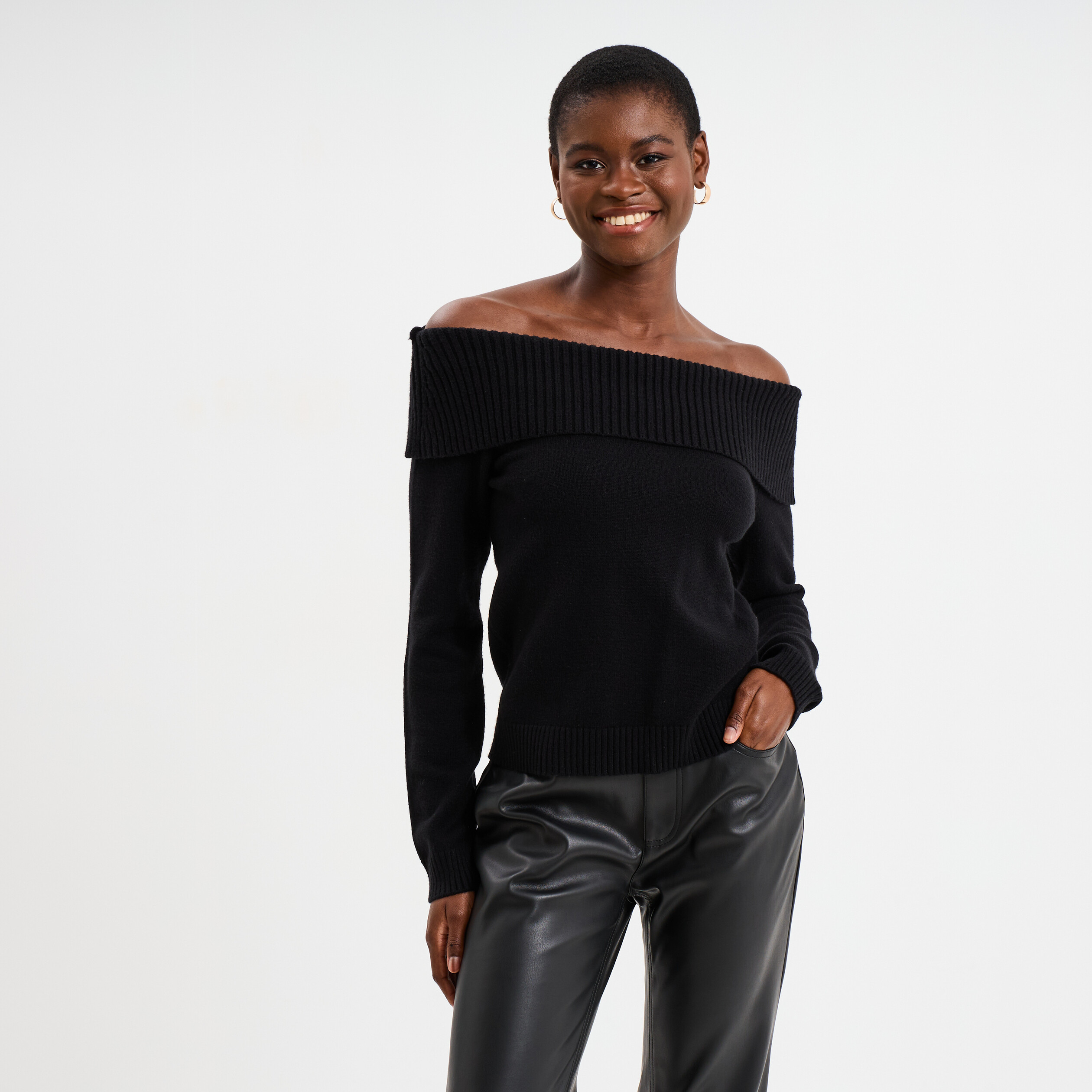 Pull à Encolure Large Moderne Pour Fille - Coupe Classique En Coton Doux Et Extensible