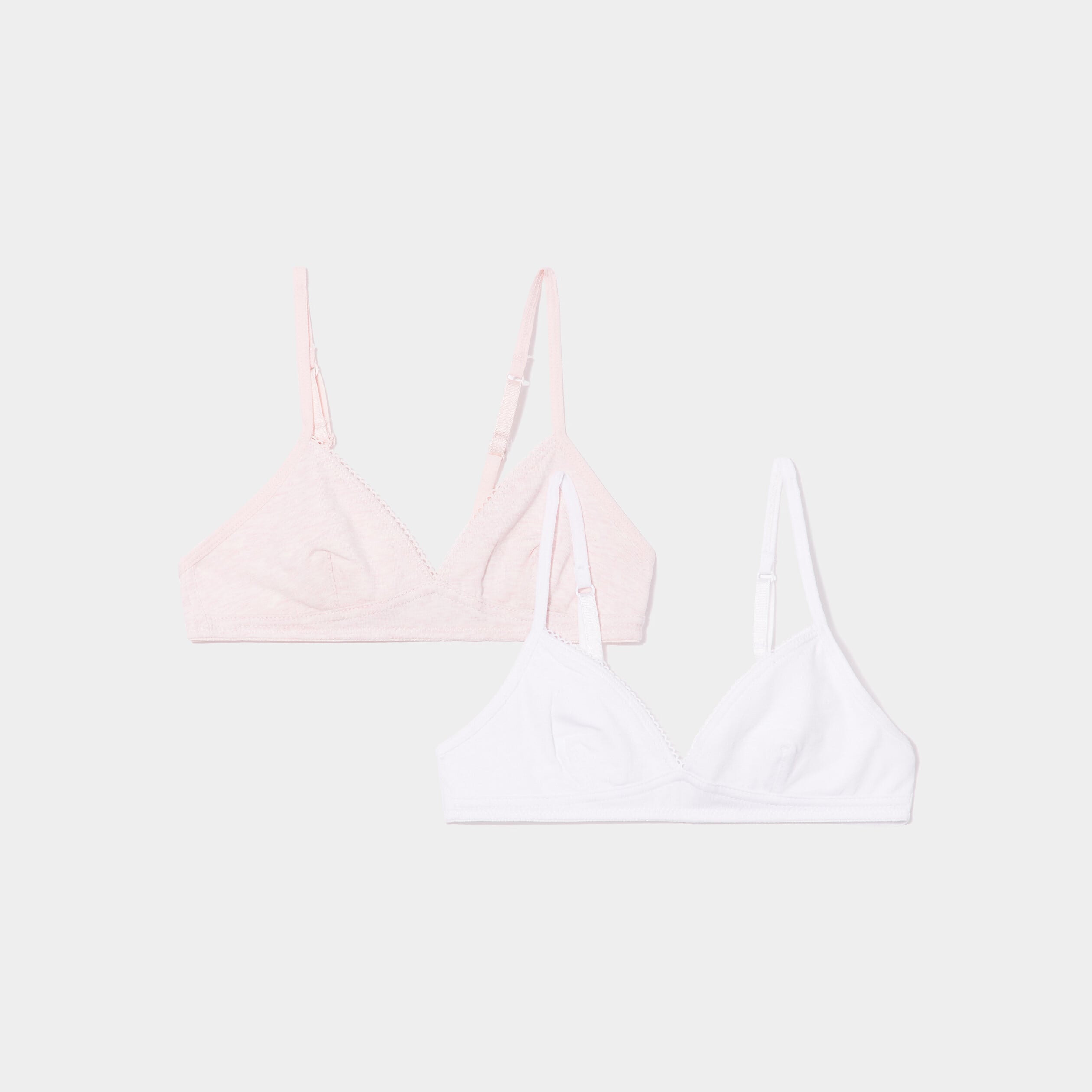 Lot de 2 soutiens-gorge triangle coton rose clair fille