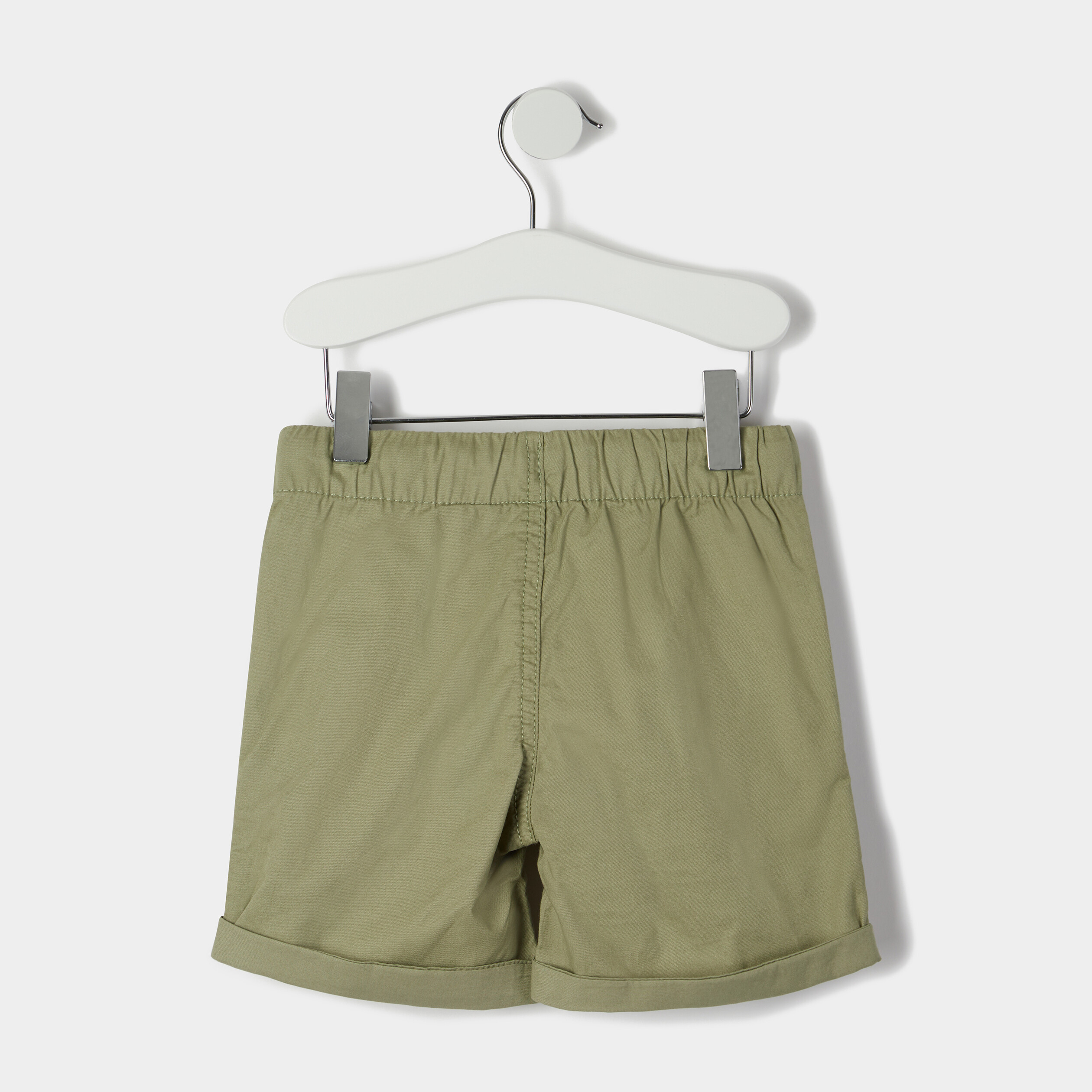 Short droit taille élastiquée à coulisse vert olive garçon