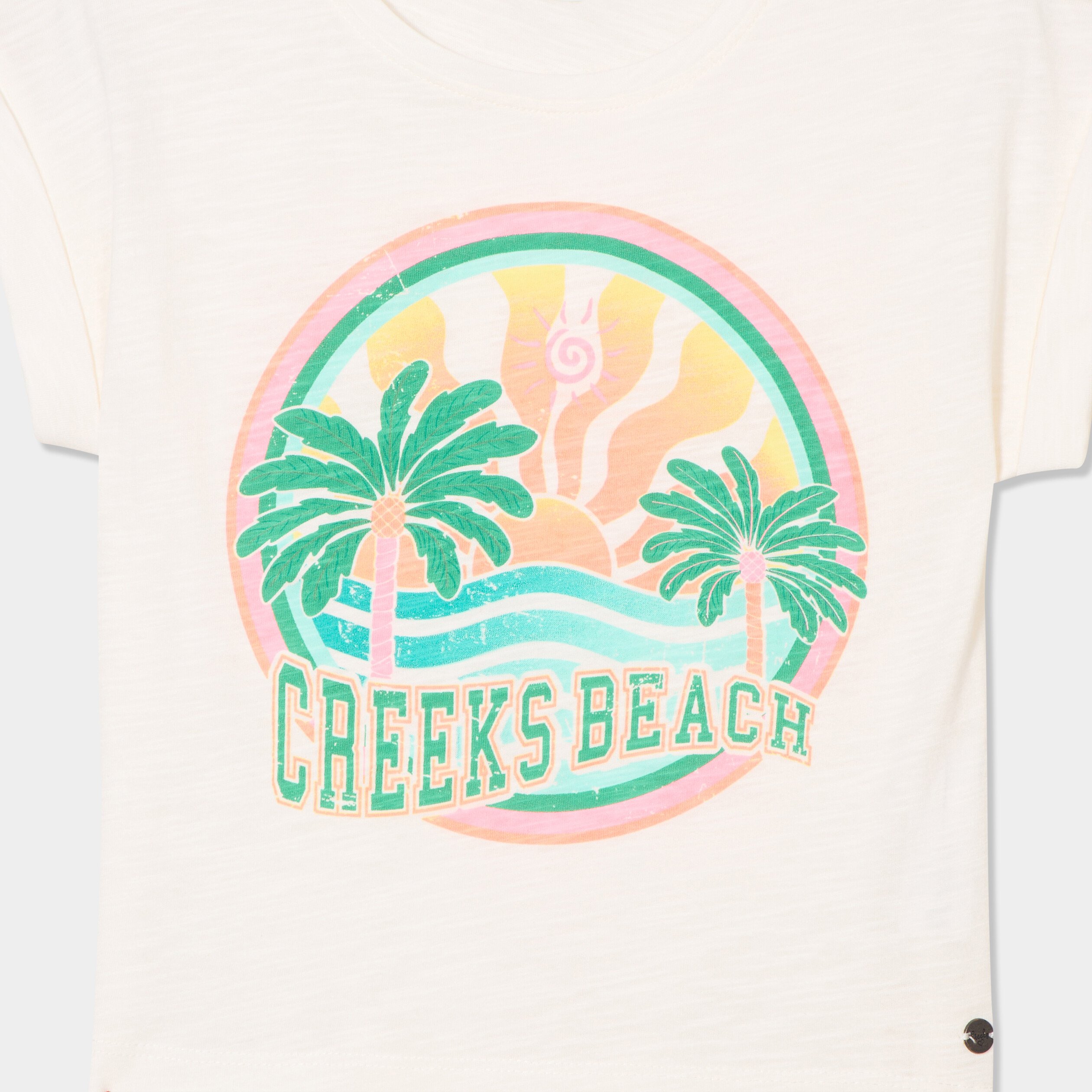 t shirt manches courtes coton blanc fille T-shirt manches courtes coton blanc fille