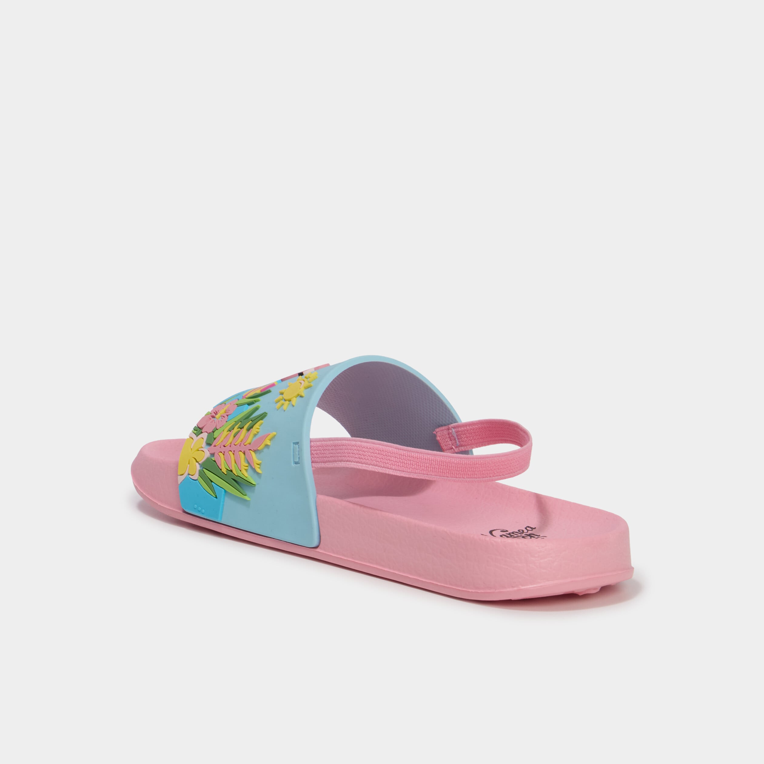 Claquettes avec bride &eacute;lastique au talon multicolore fille