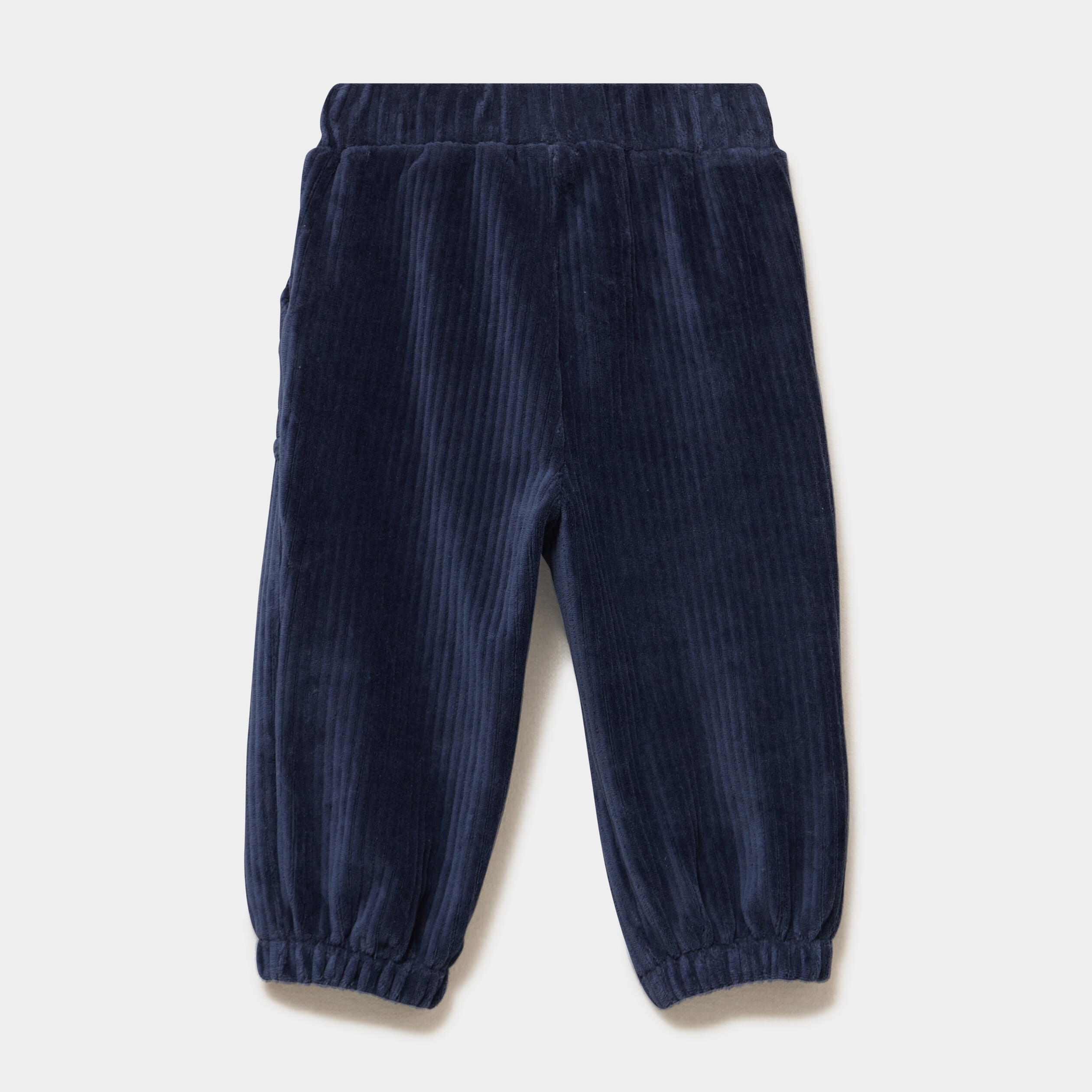 Pantalon effet velours c&ocirc;tel&eacute; bleu marine b&eacute;b&eacute; gar&ccedil;on