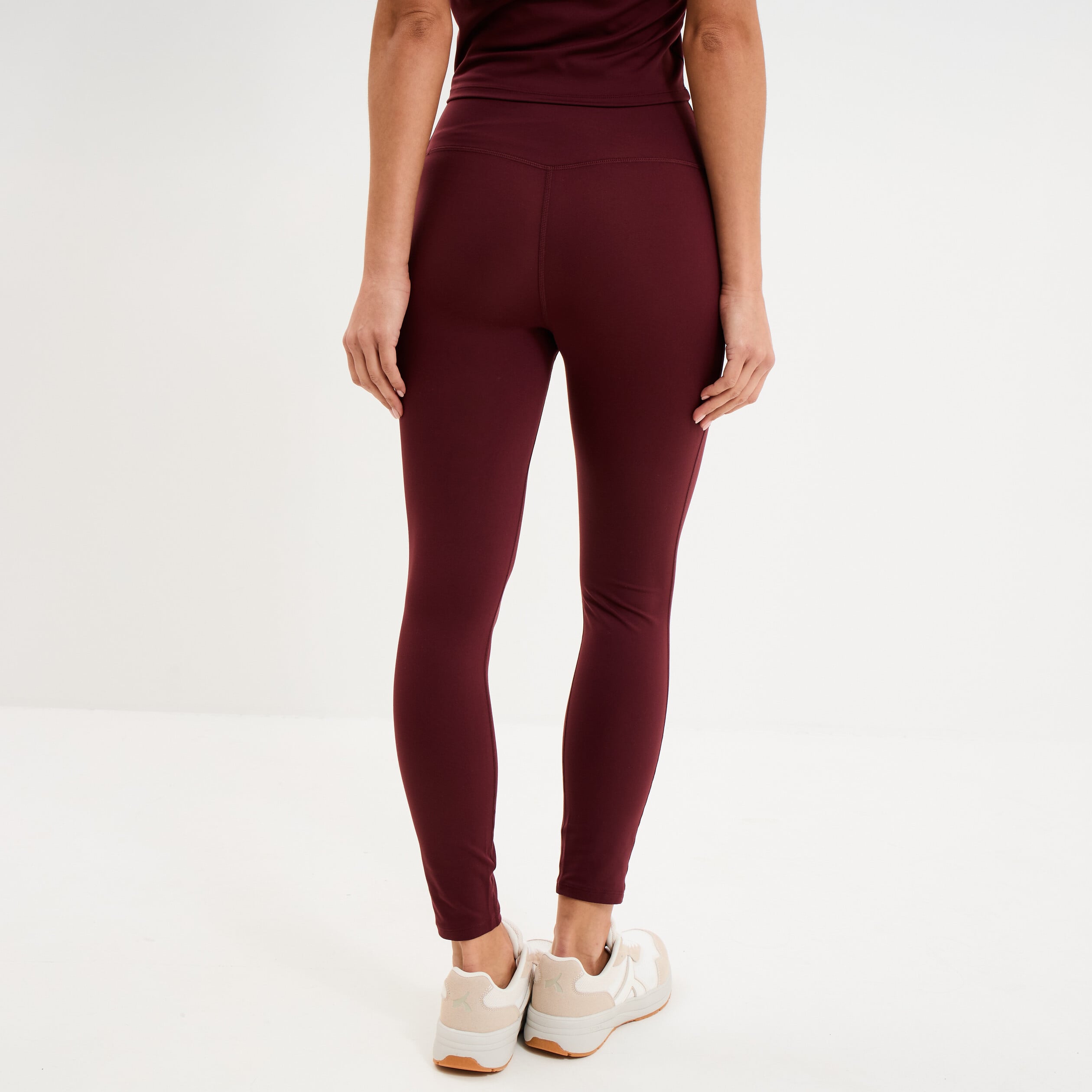 Legging de sport taille haute violet fonc&eacute; femme