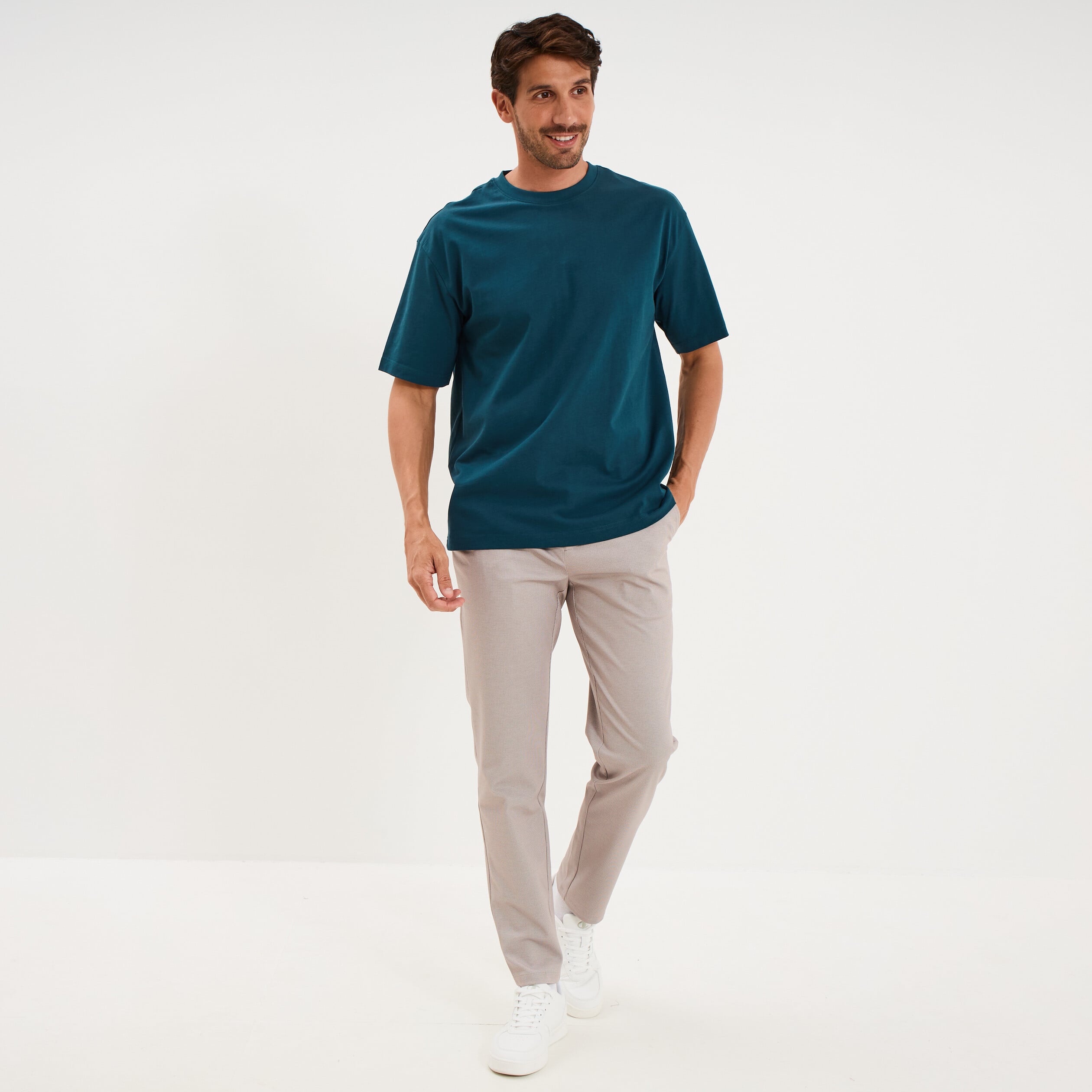 Pantalon chino slim beige clair homme