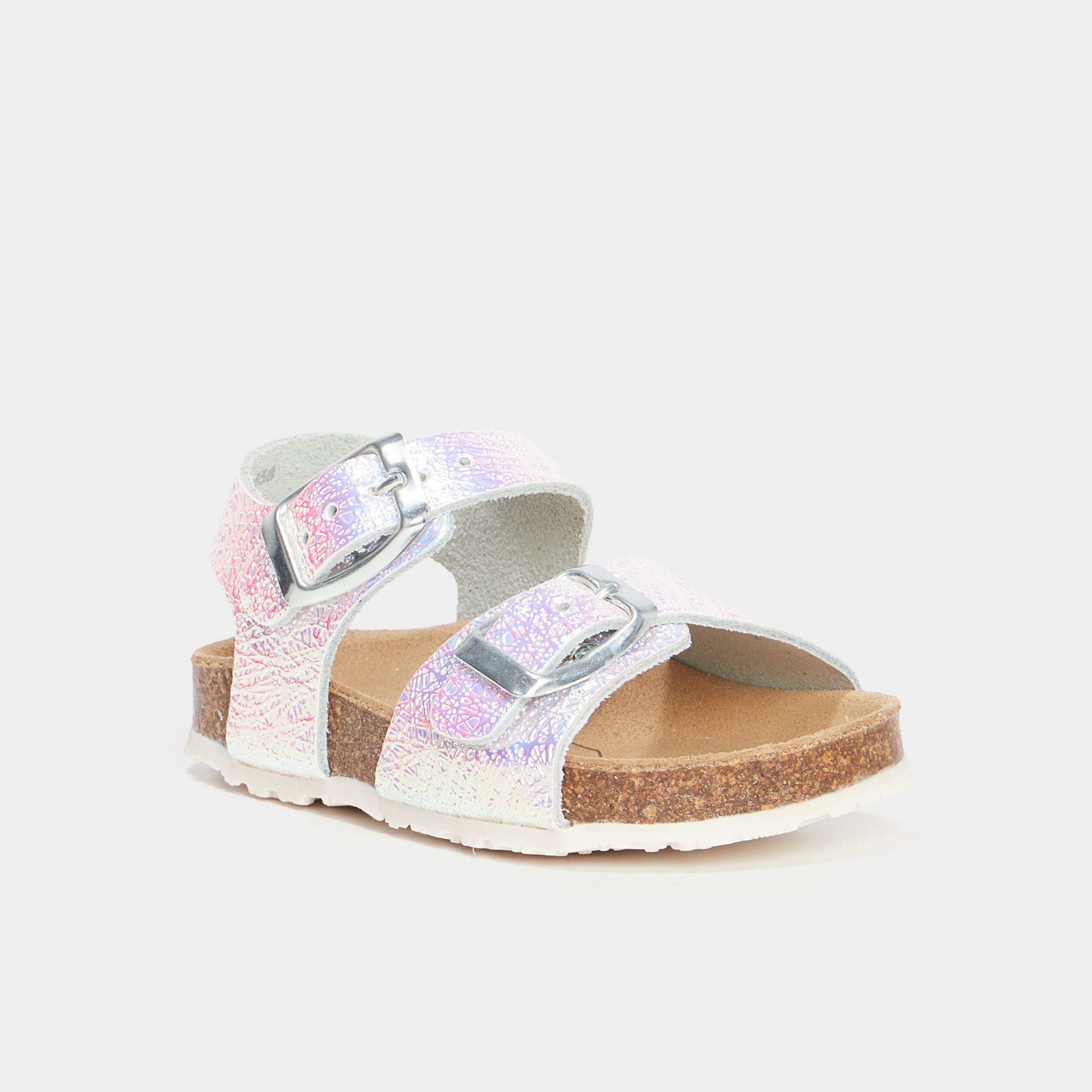 sandales irisees en cuir creeks rose bebef Sandales irisées en cuir Creeks rose bébé fille