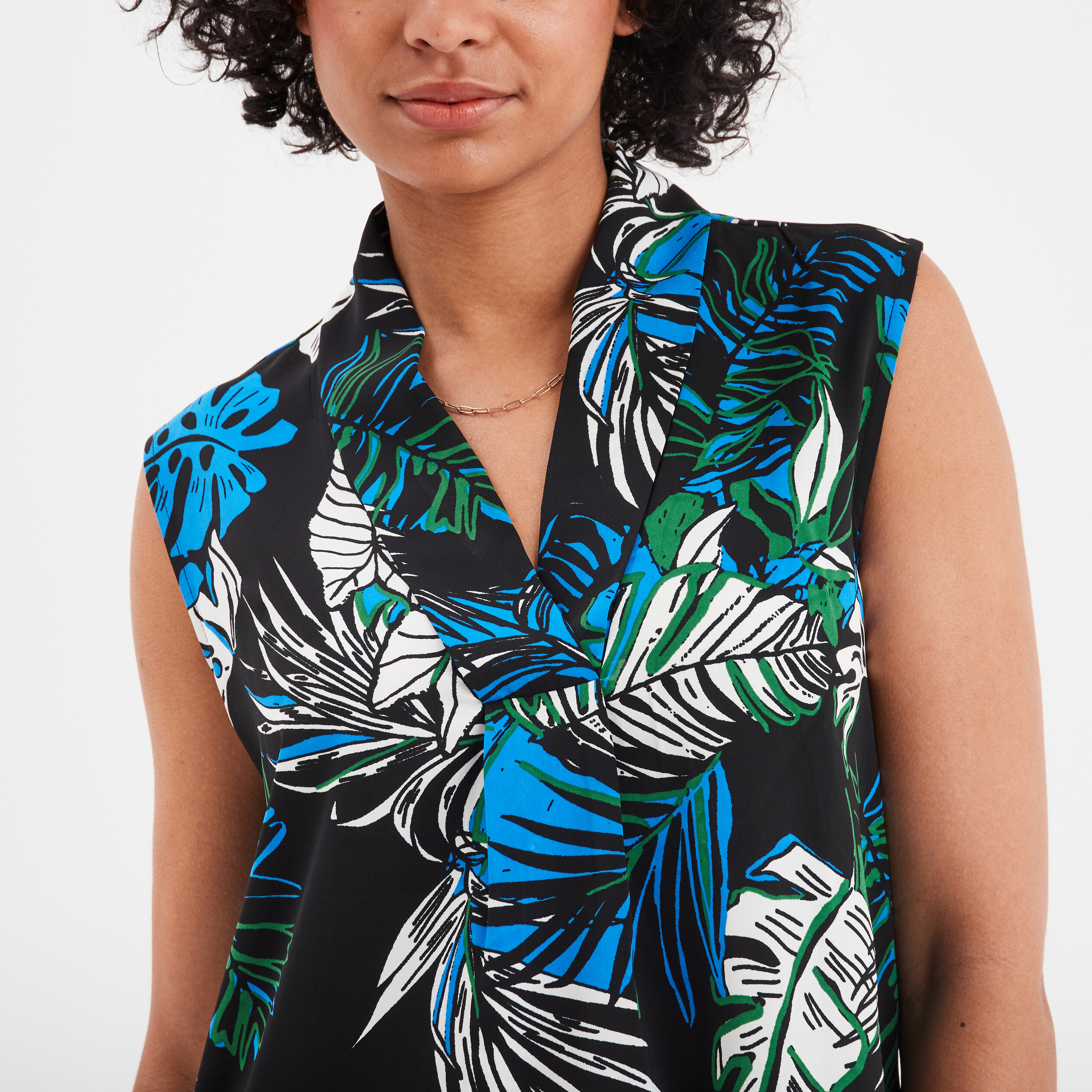 Blouse sans manches col en V Mosquitos noir femme