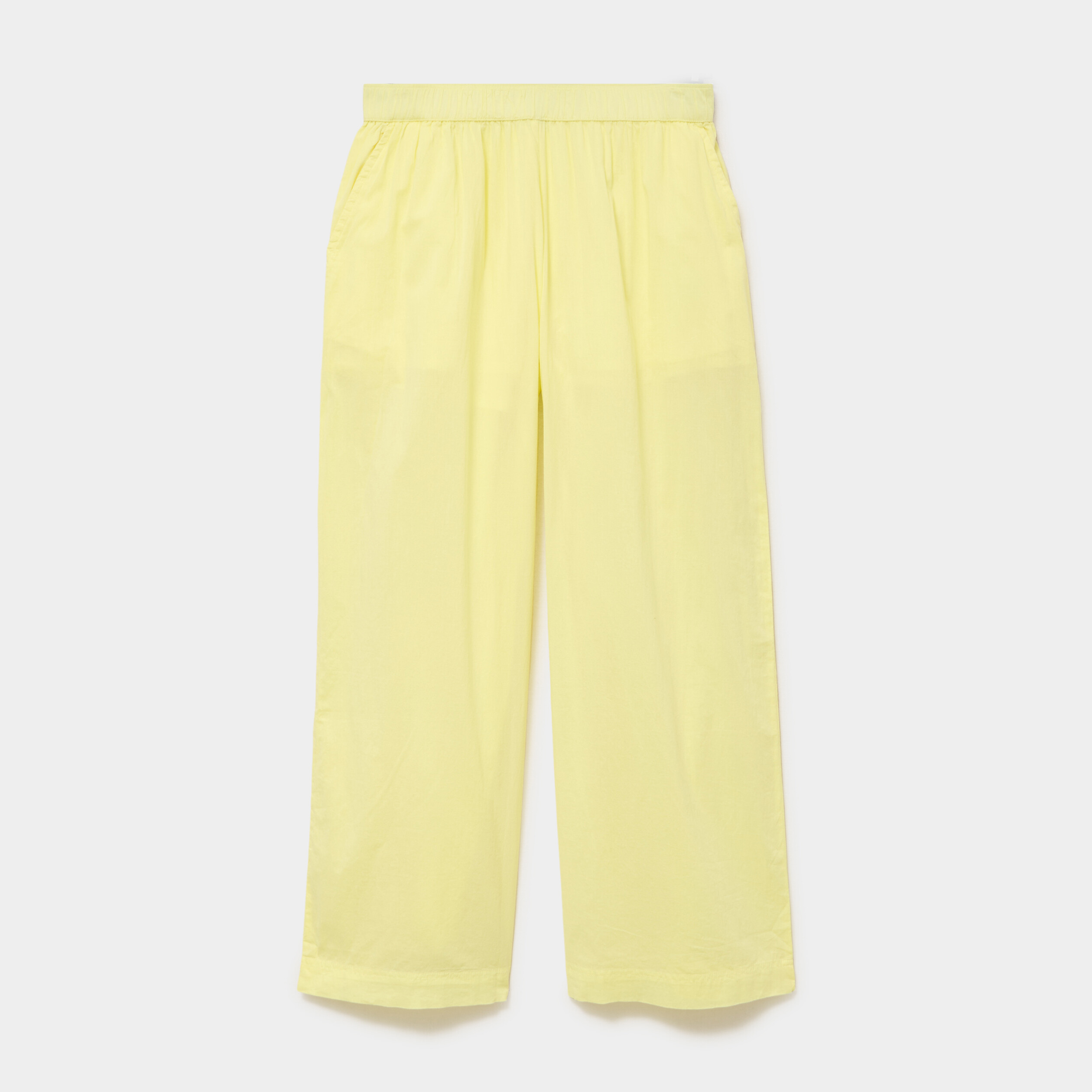 Pantalon de plage voile de coton jaune femme