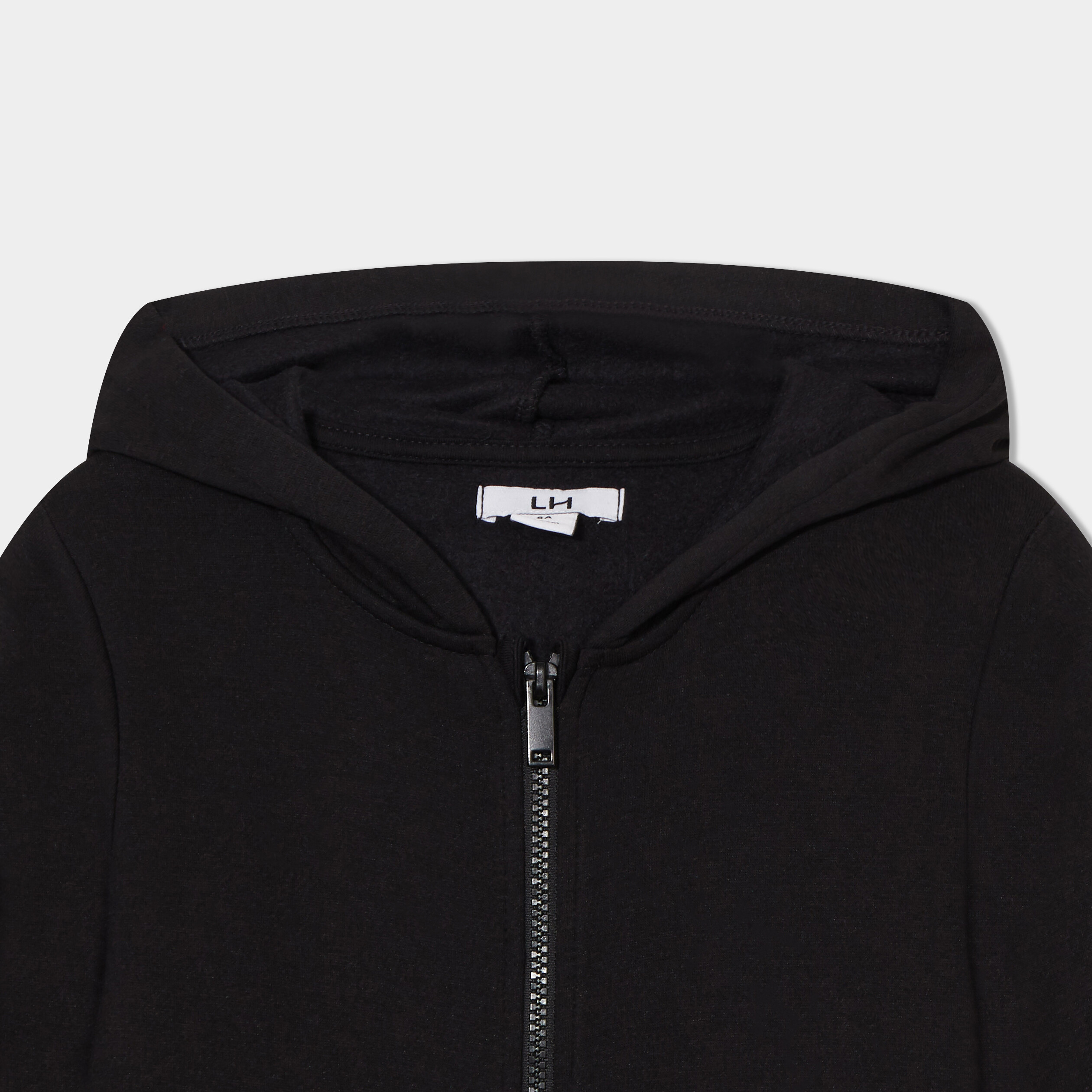 Sweat zipp&eacute; &agrave; capuche molleton noir gar&ccedil;on
