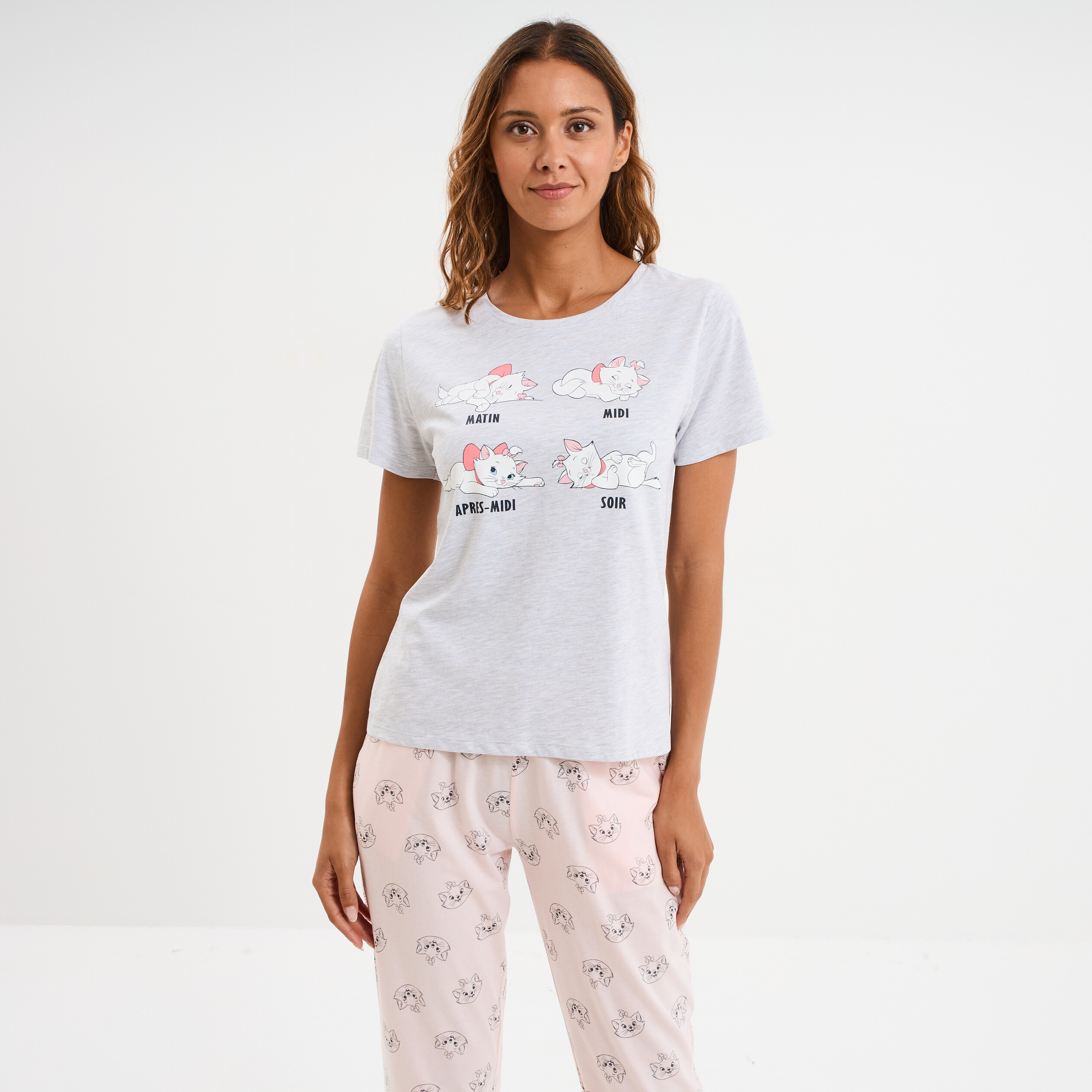 ensemble pyjama aristochats marie gris clair femme Ensemble pyjama Aristochats Marie gris clair femme