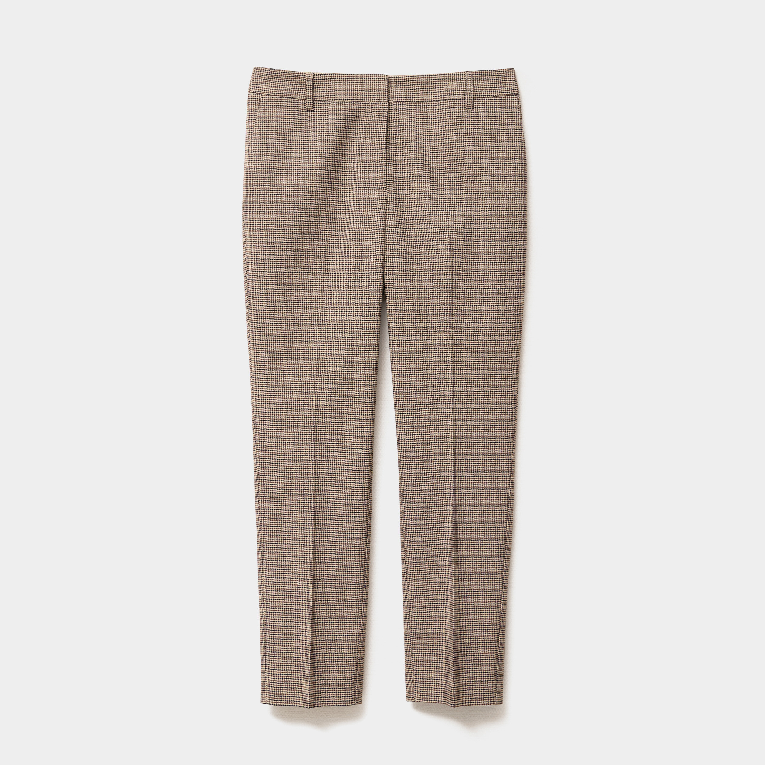 pantalon droit taille haute a pinces marron femme Pantalon droit taille haute à pinces marron femme