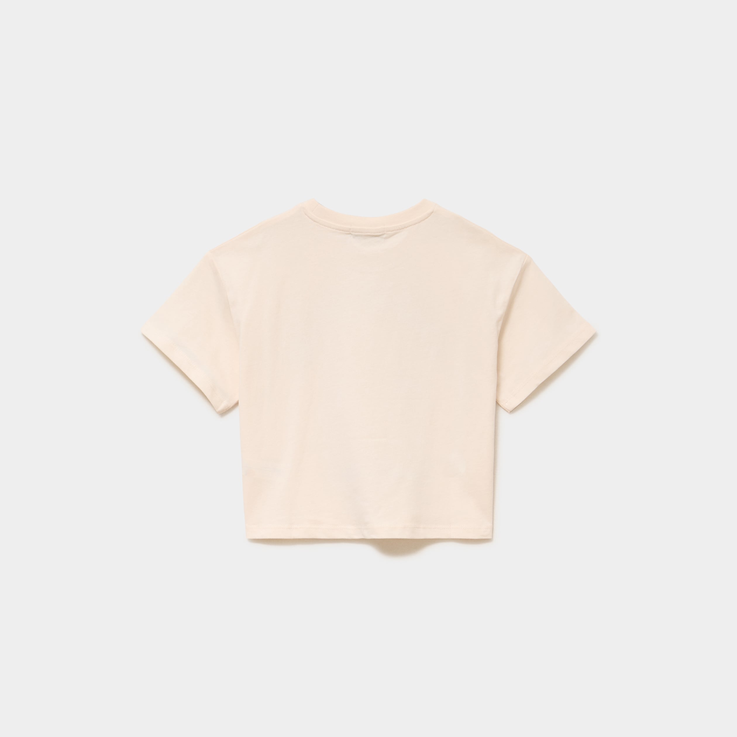 T-shirt oversize manches courtes coton beige fille
