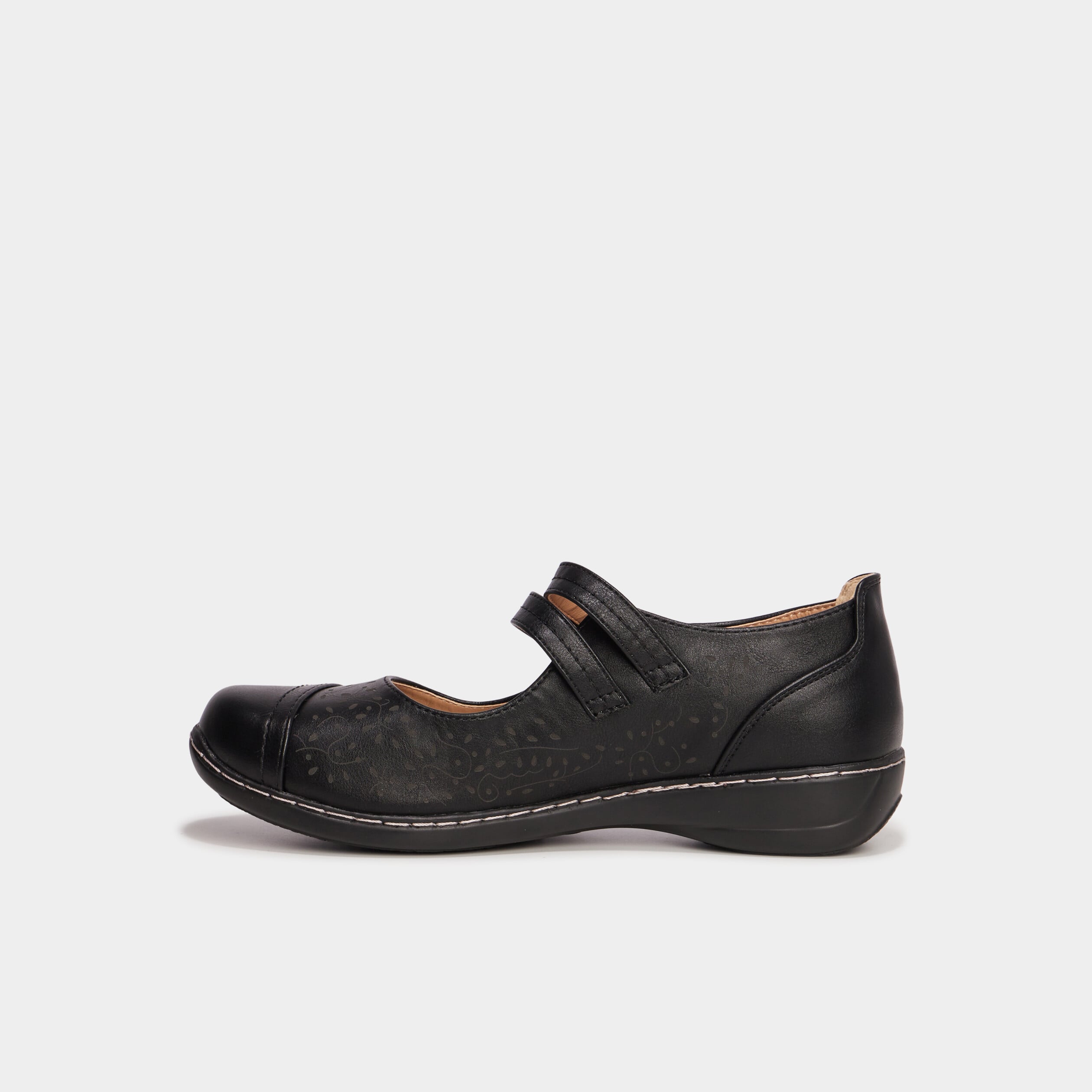 Ballerines pied large &agrave; brides noir femme