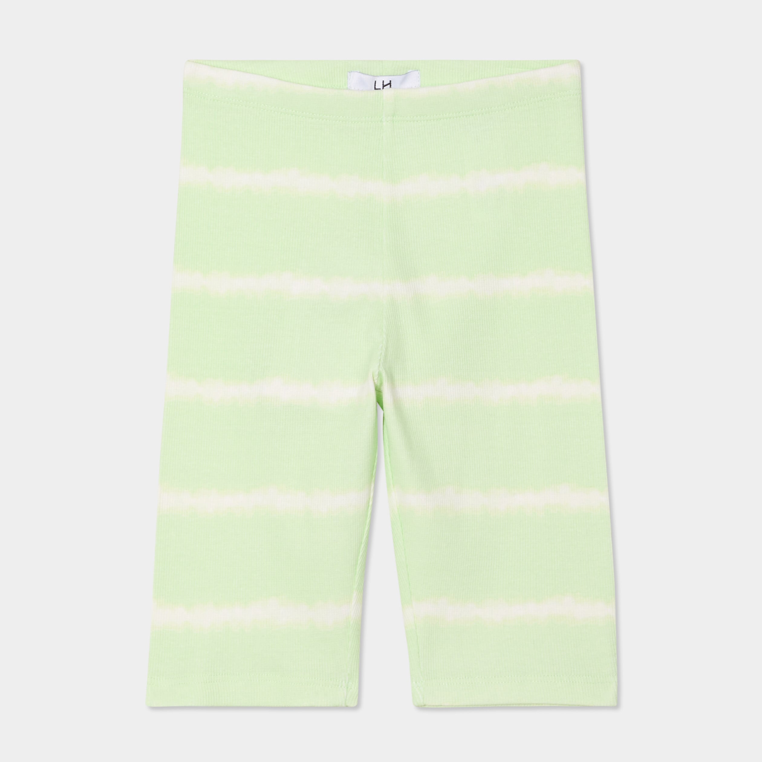Short cycliste c&ocirc;tel&eacute; coton vert anis fille