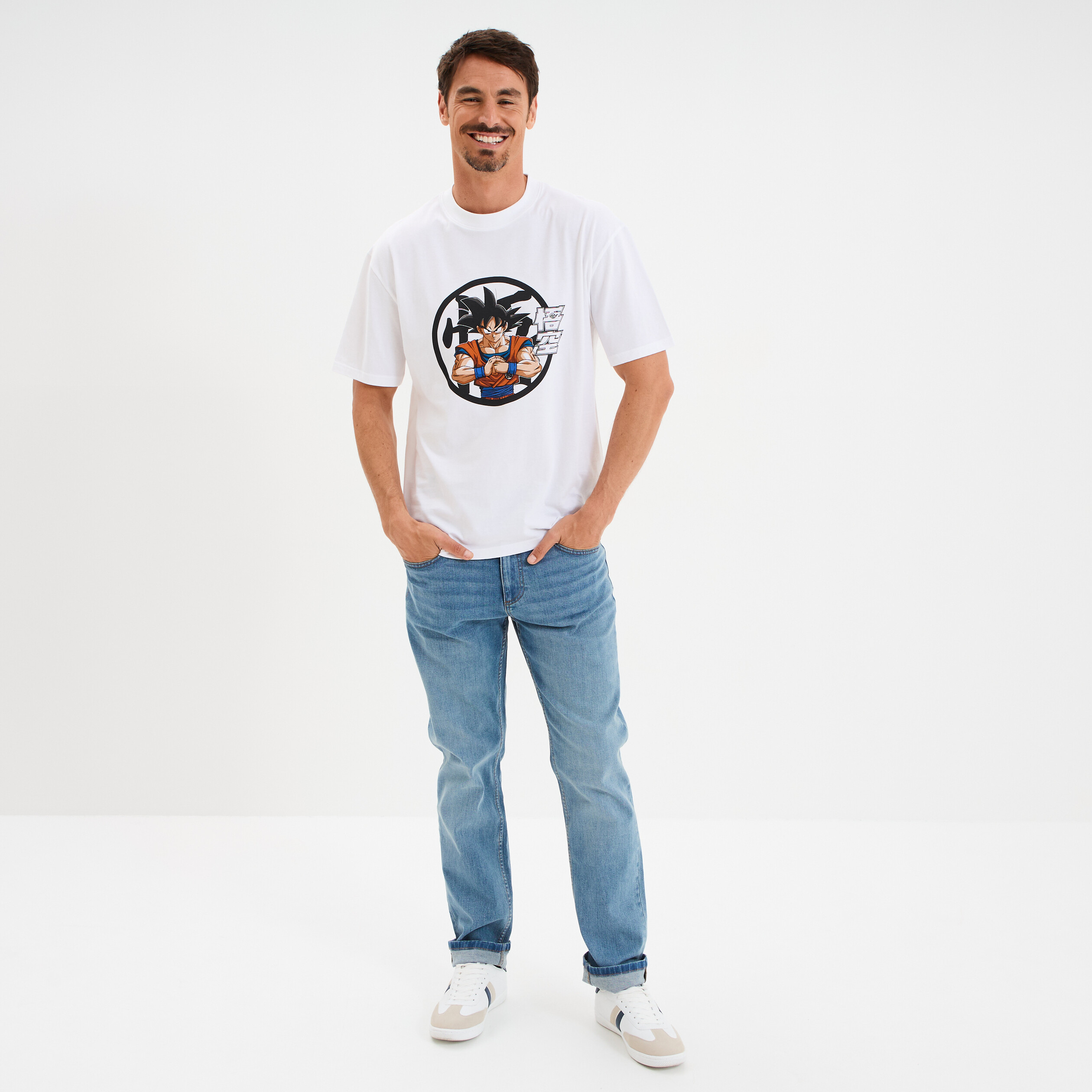 t shirt manches courtes dragon ball z blanc homme T-shirt manches courtes Dragon Ball Z blanc homme