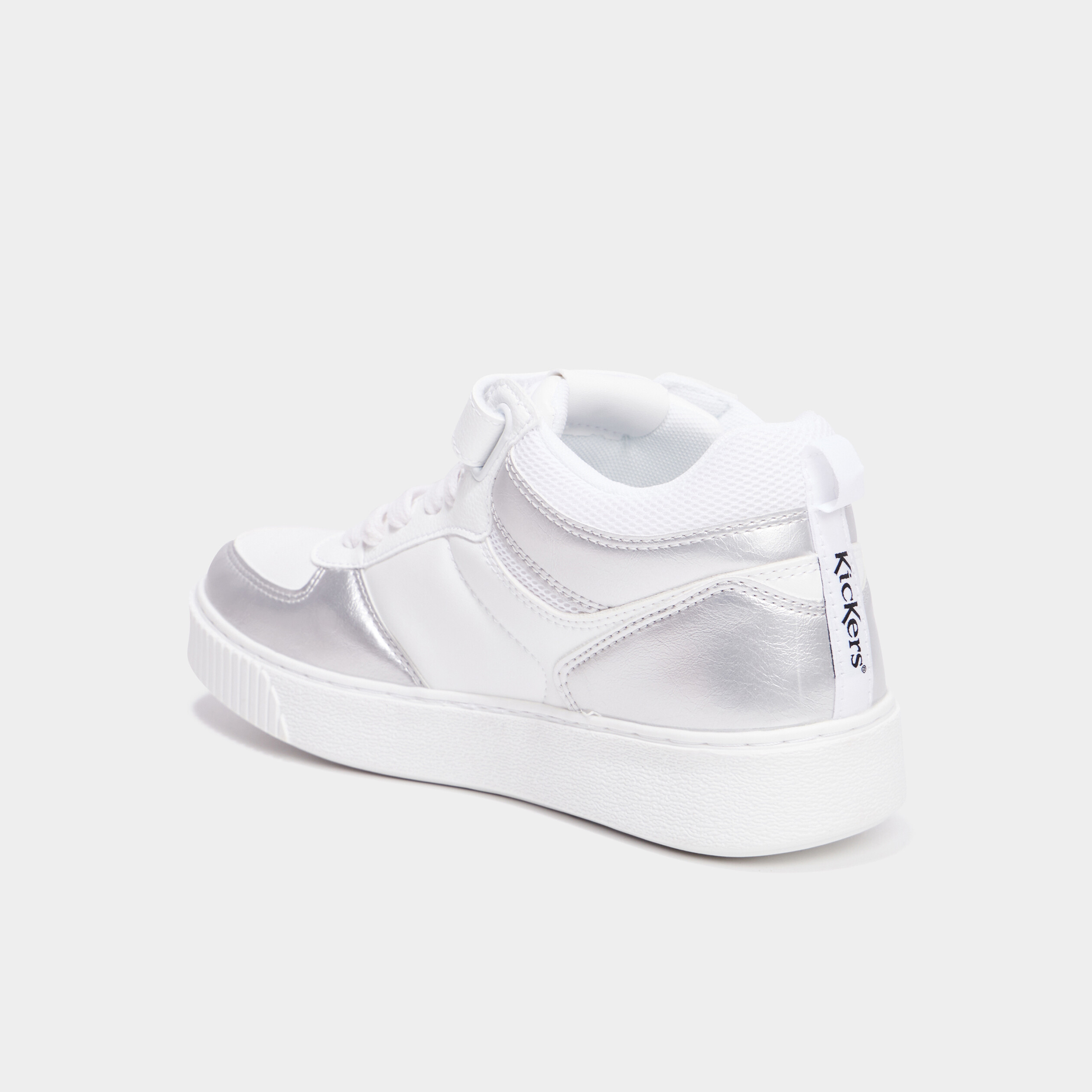 baskets montantes kickers tylem gris argent femme Baskets montantes Kickers Tylem gris argent femme