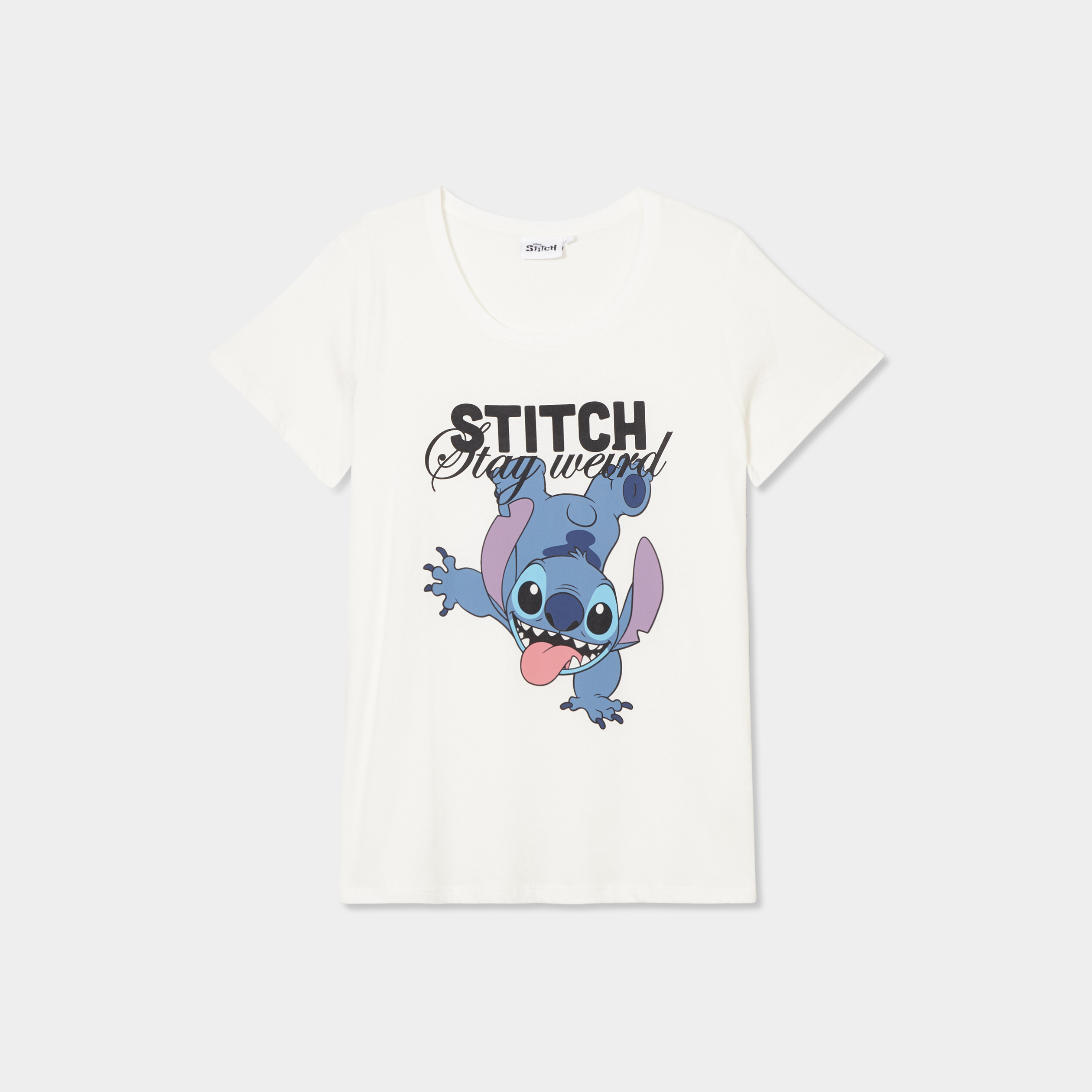 t shirt manches courtes coton stitch ivoire femmegt T-shirt manches courtes coton Stitch ivoire femme grande taille
