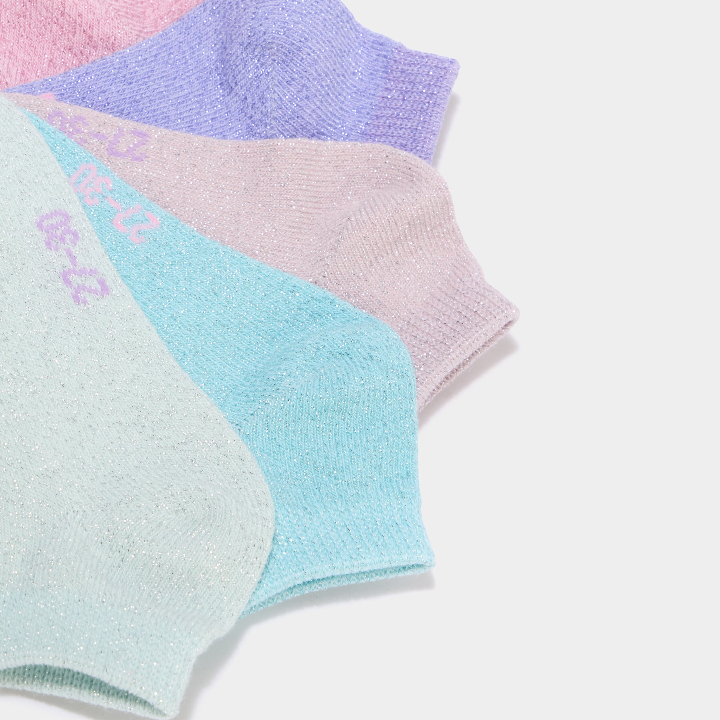 Lot 5 paires chaussettes invisibles multicolore fille