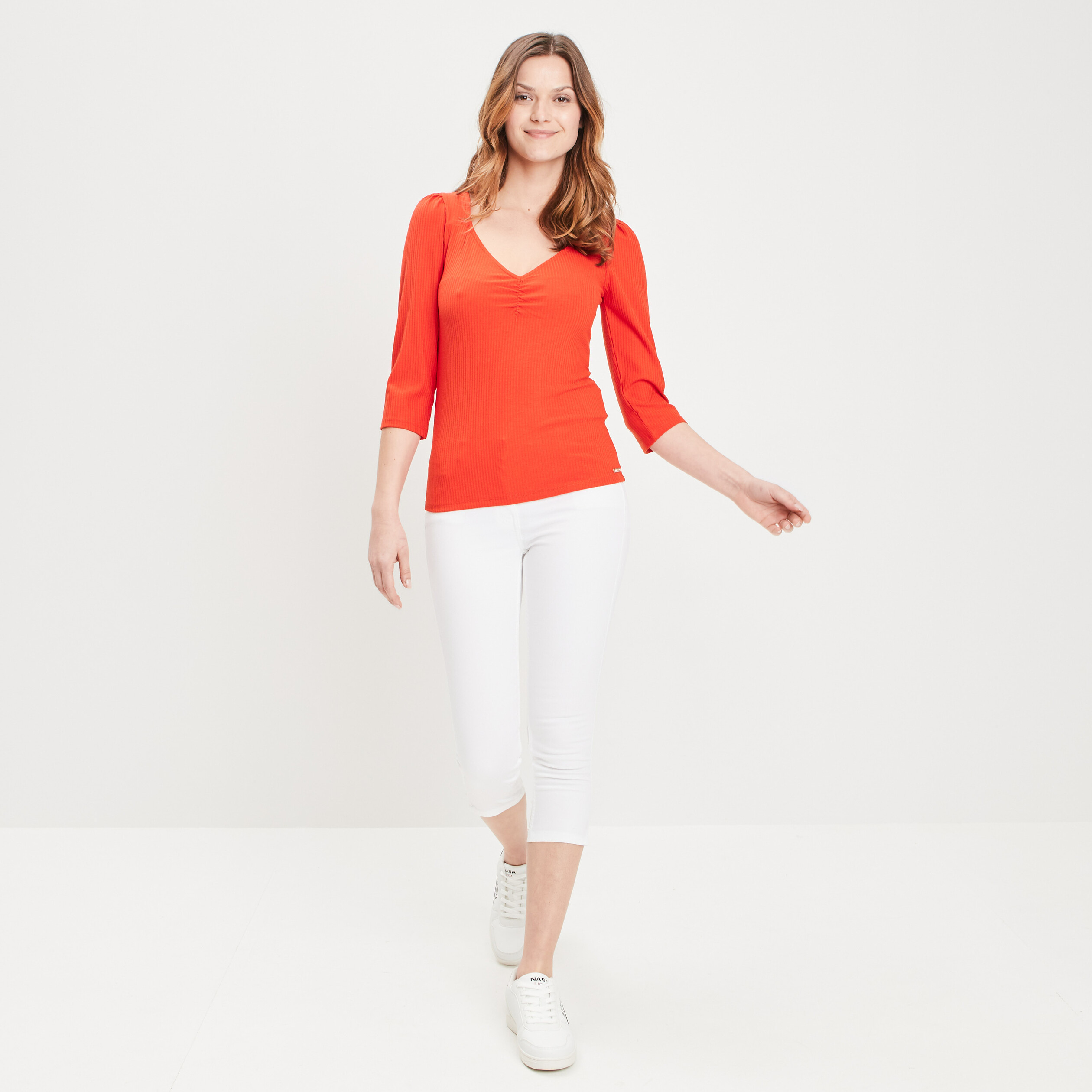 pantacourt slim taille standard blanc femme Pantacourt slim taille standard blanc femme