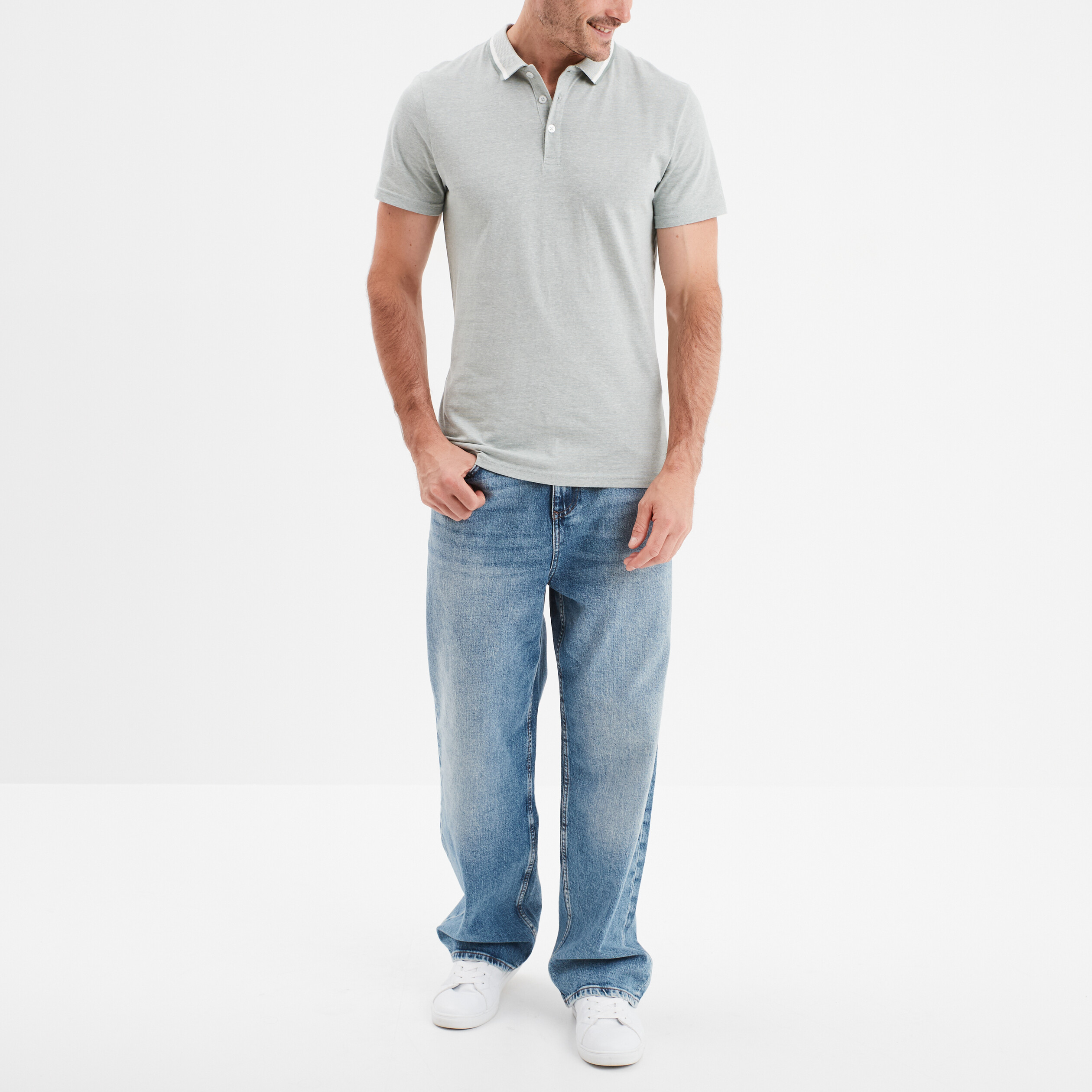 polo manches courtes coton creeks vert clair homme Polo manches courtes coton Creeks vert clair homme