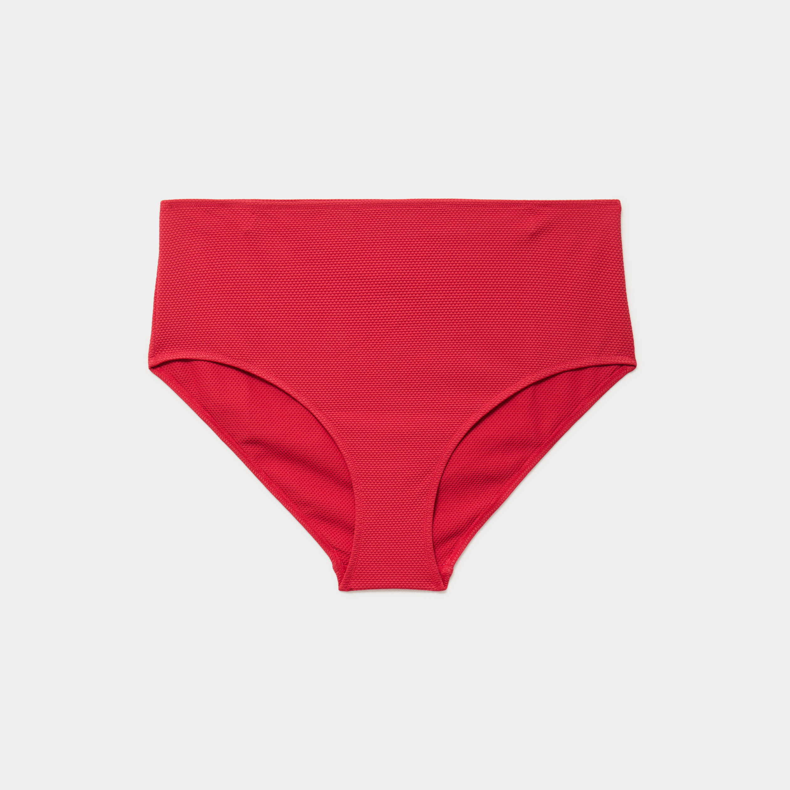Bas de maillot de bain culotte haute rouge femme grande taille