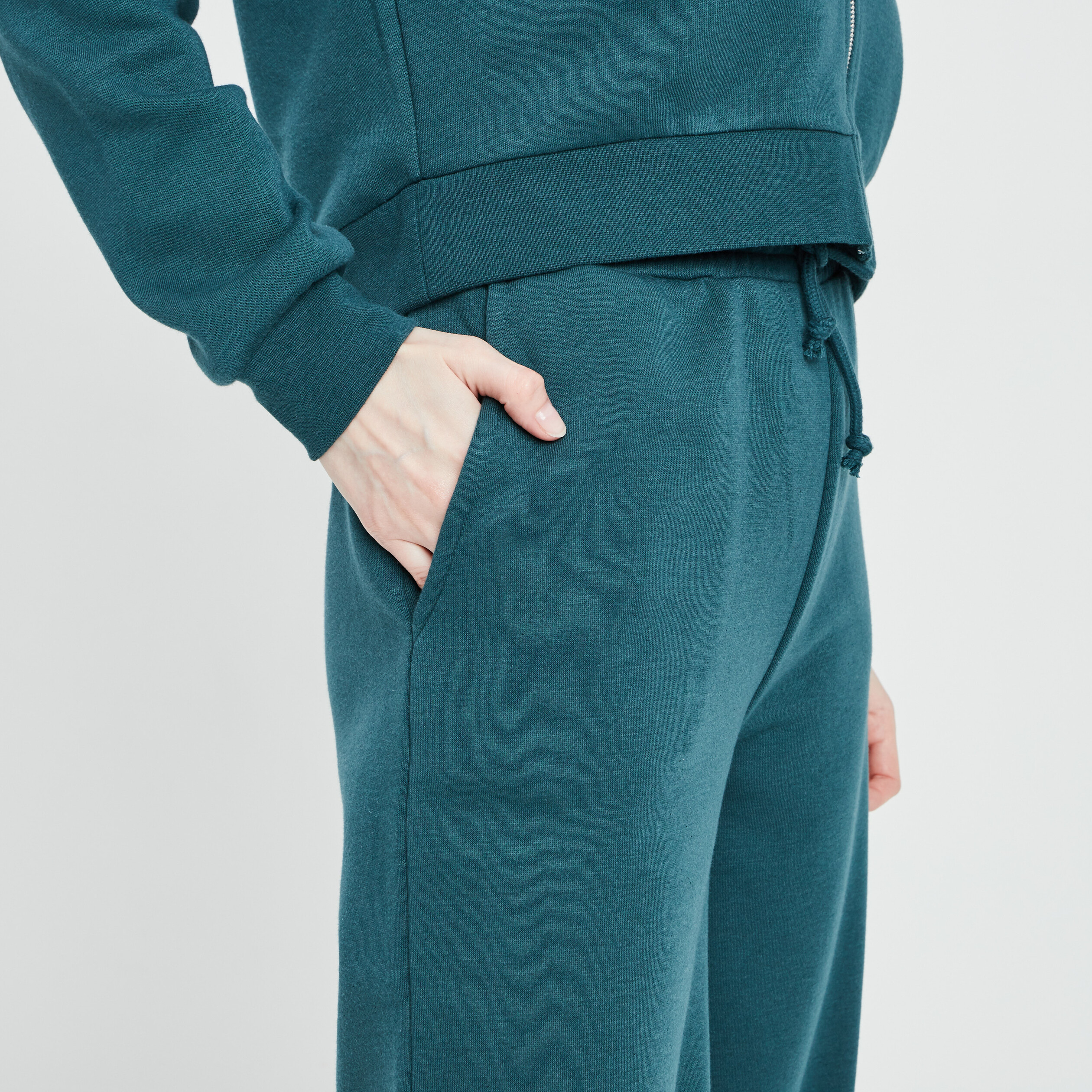 Pantalon jogging large vert fonc femme