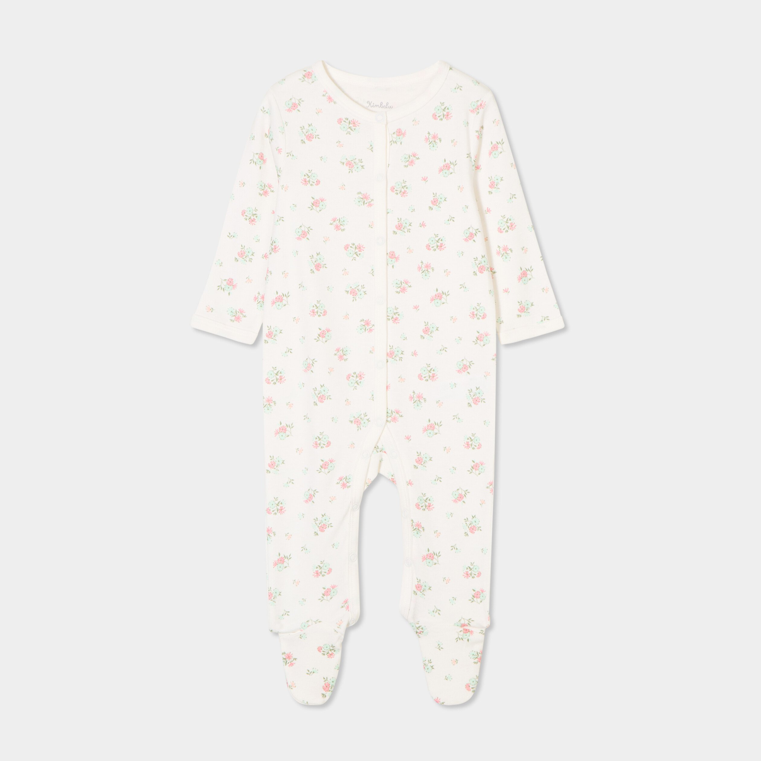 Dors-bien coton manches longues ecru bébé