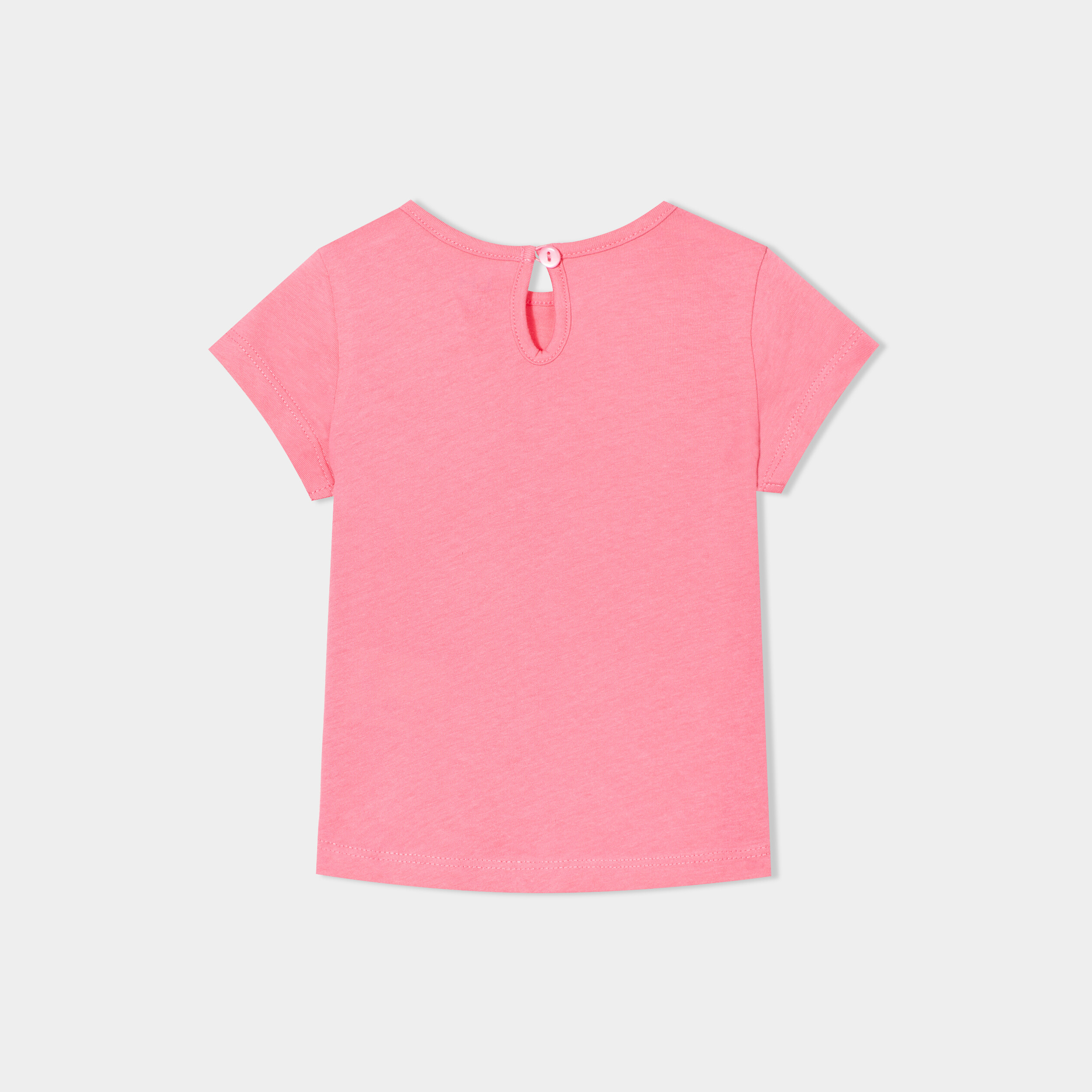 lot de 3 t shirts manches courtes coton rose clair bebef Lot de 3 t-shirts manches courtes coton rose clair bébé fille