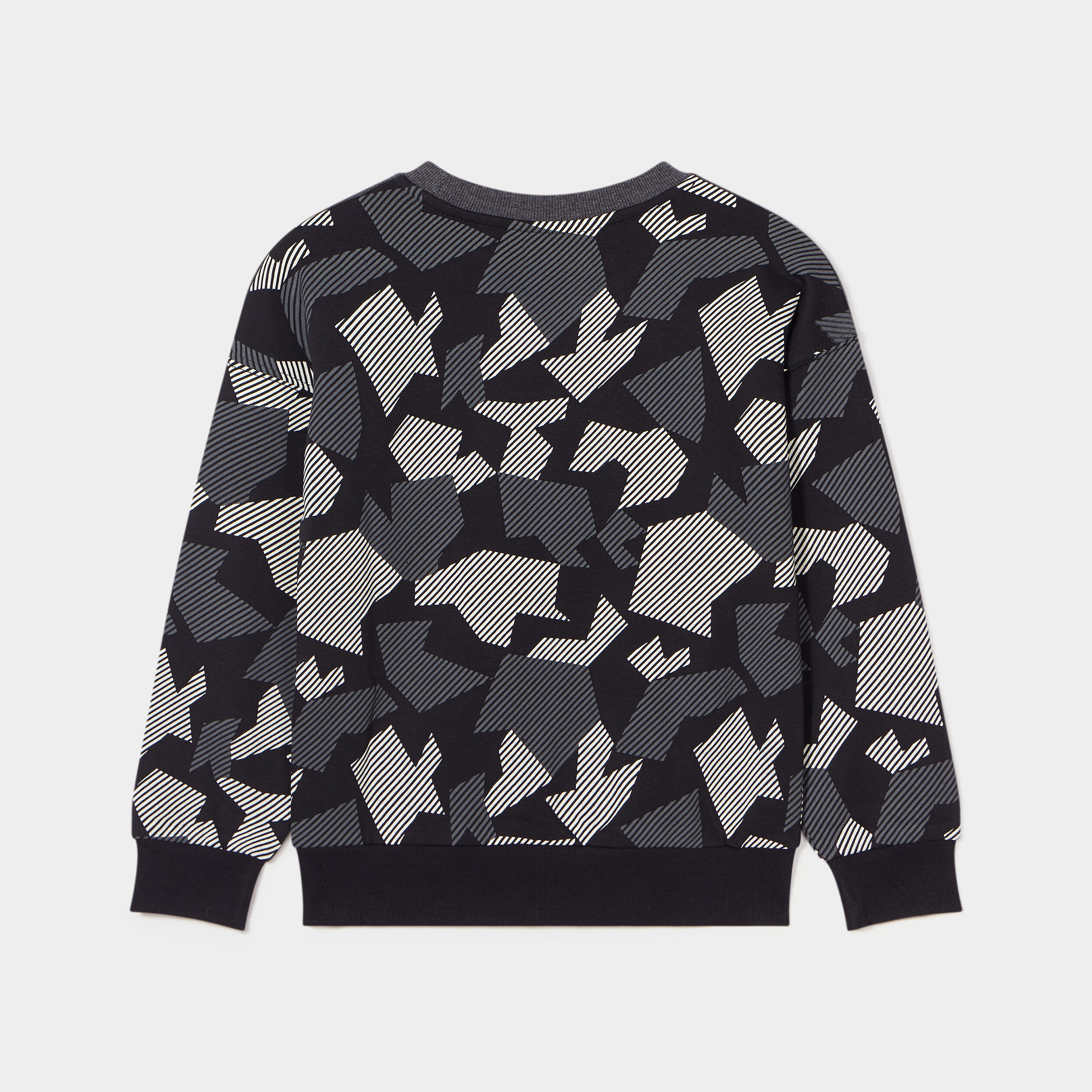 sweat col rond manches longues noir garcon Sweat col rond manches longues noir garçon