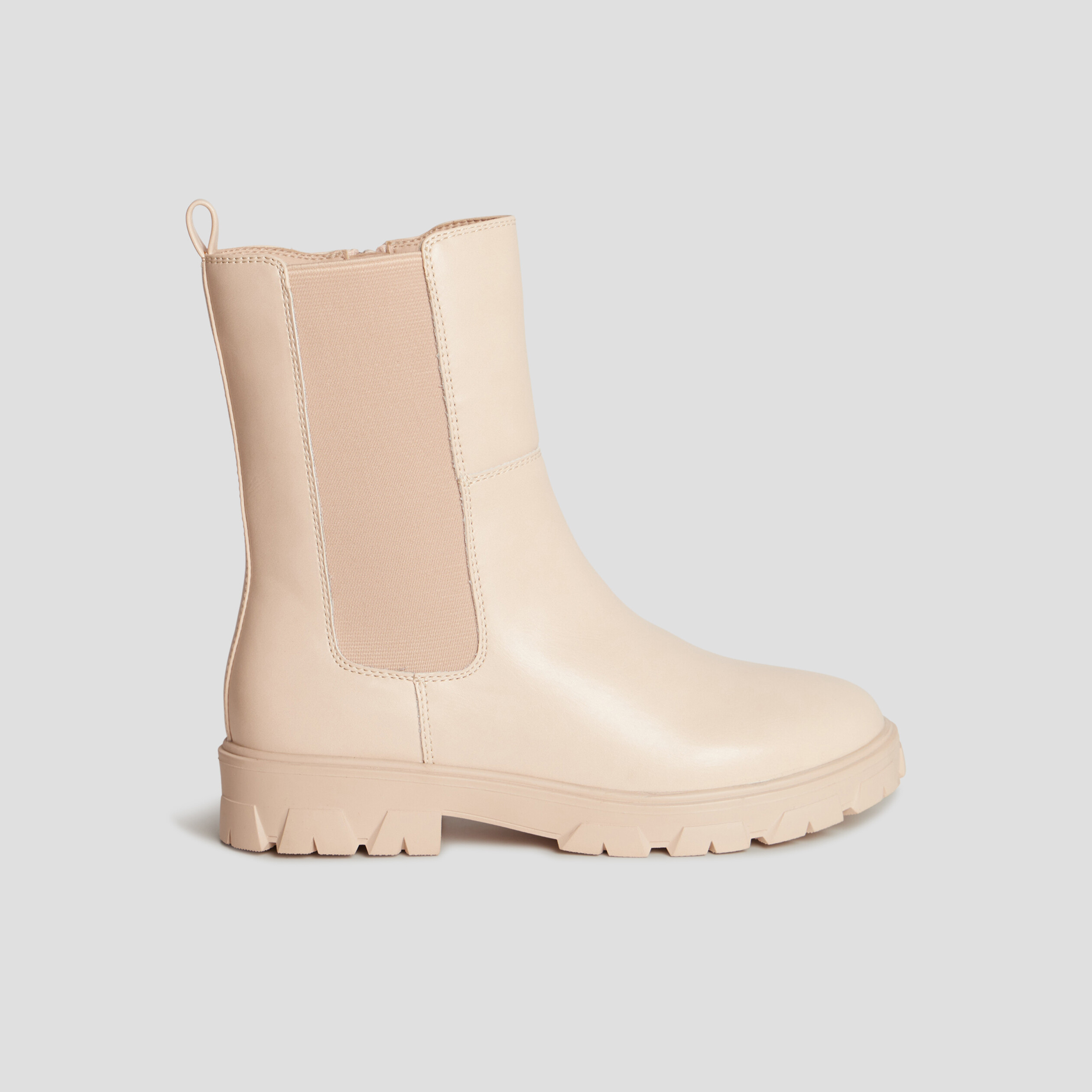 Bottines semelle épaisse crantée rose clair fille