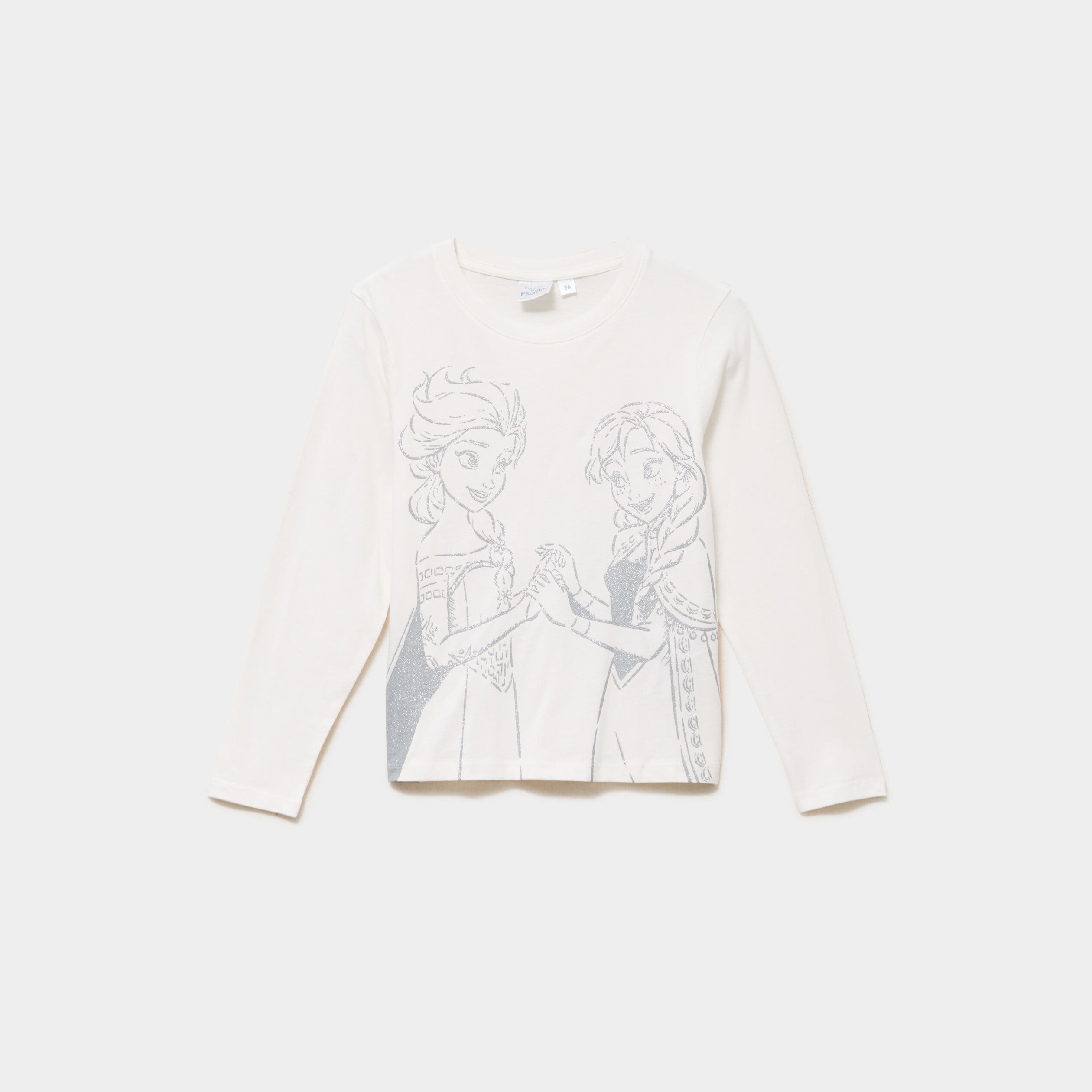 T-shirt manches longues Reine des neiges blanc fille