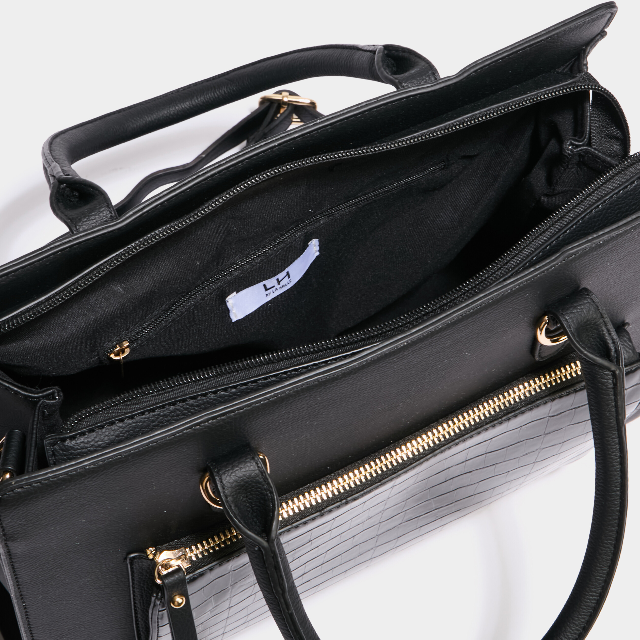Sac &agrave; main avec bandouli&egrave;re noir femme
