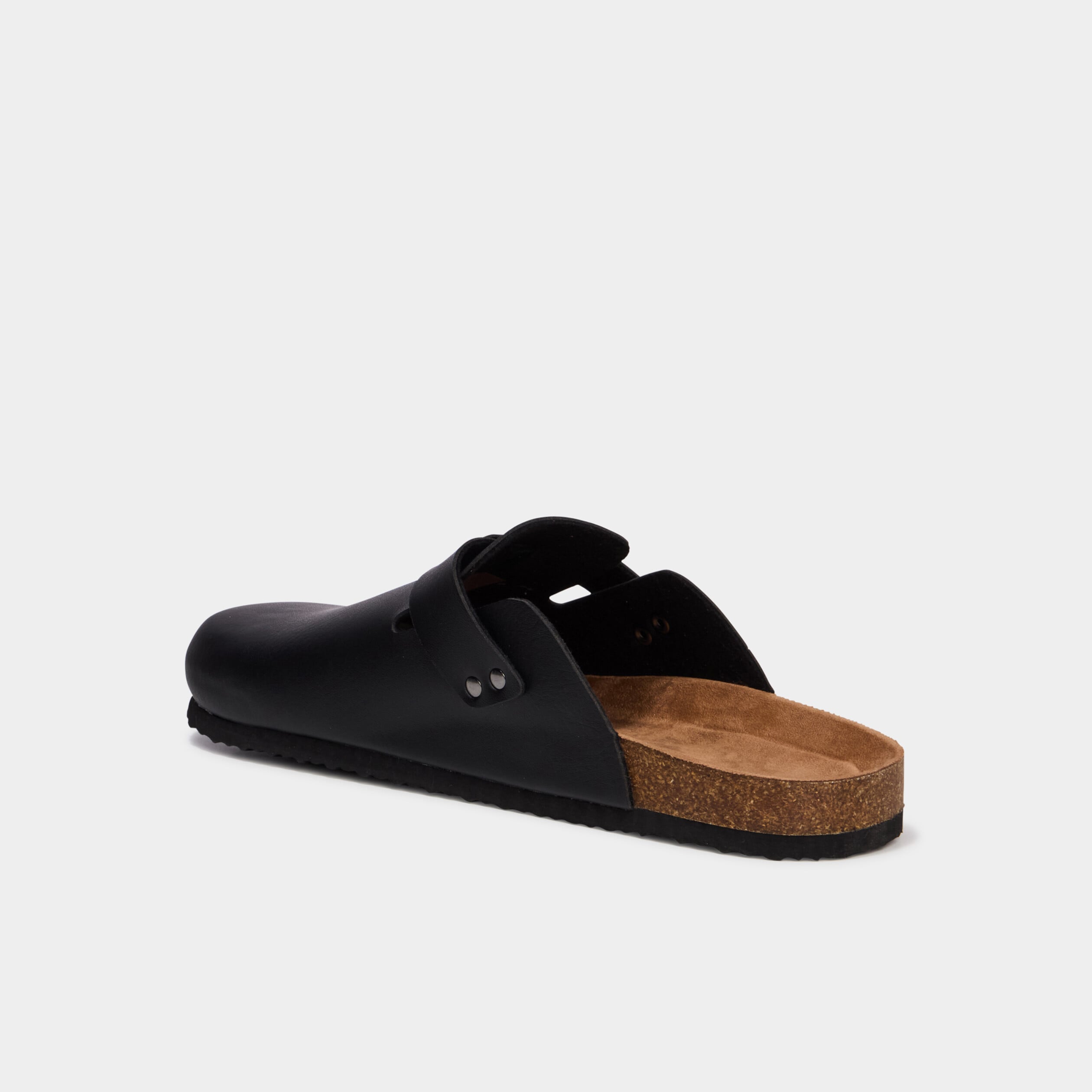 Mules plates noir homme