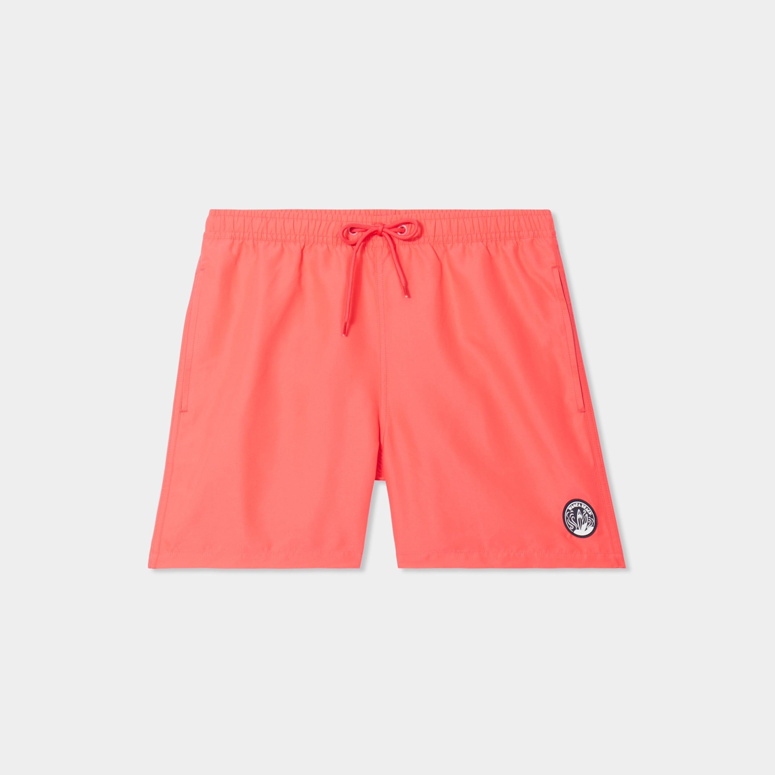 Short de bain droit taille &eacute;lastiqu&eacute;e rose fluo homme