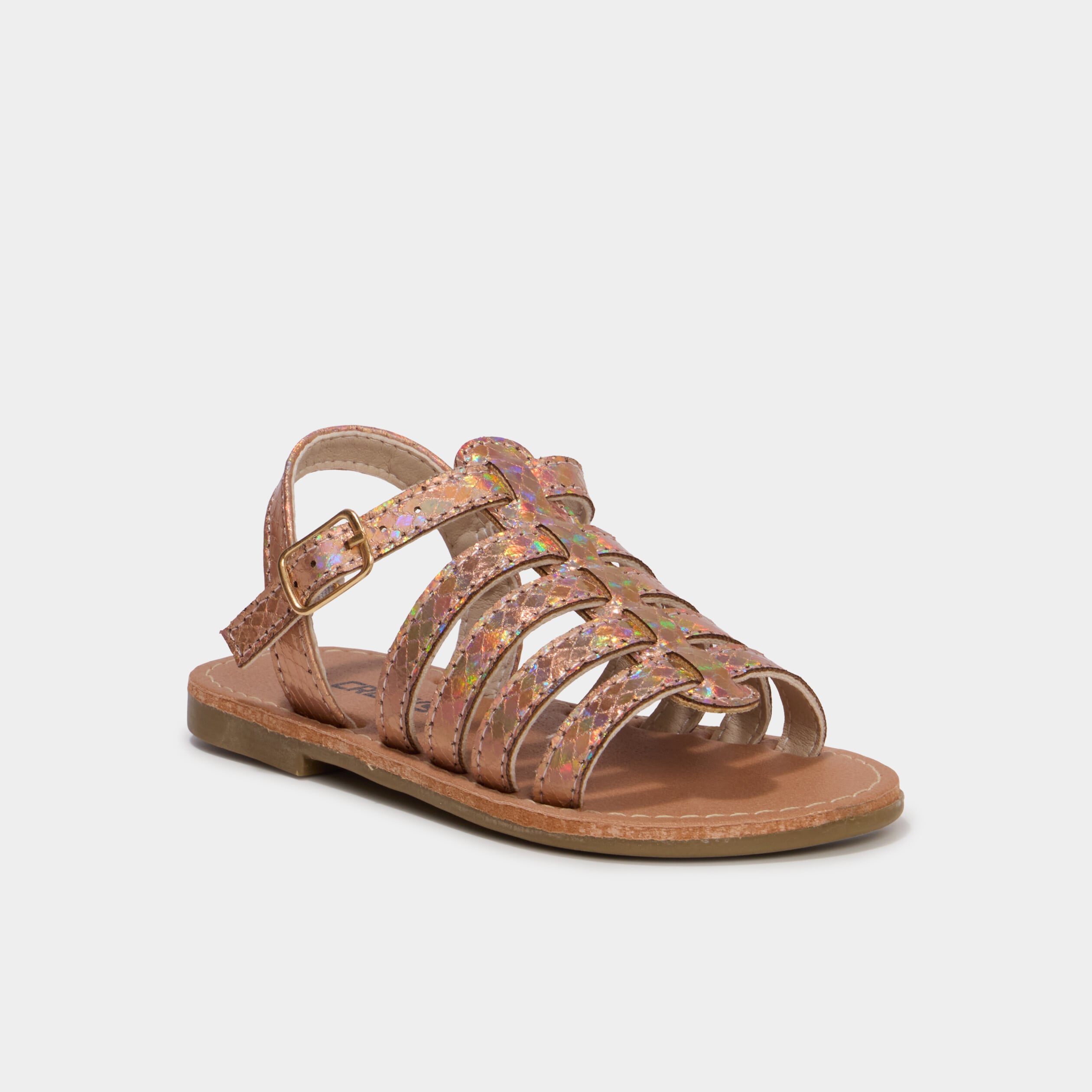 Sandales &agrave; multibrides couleur argent fille