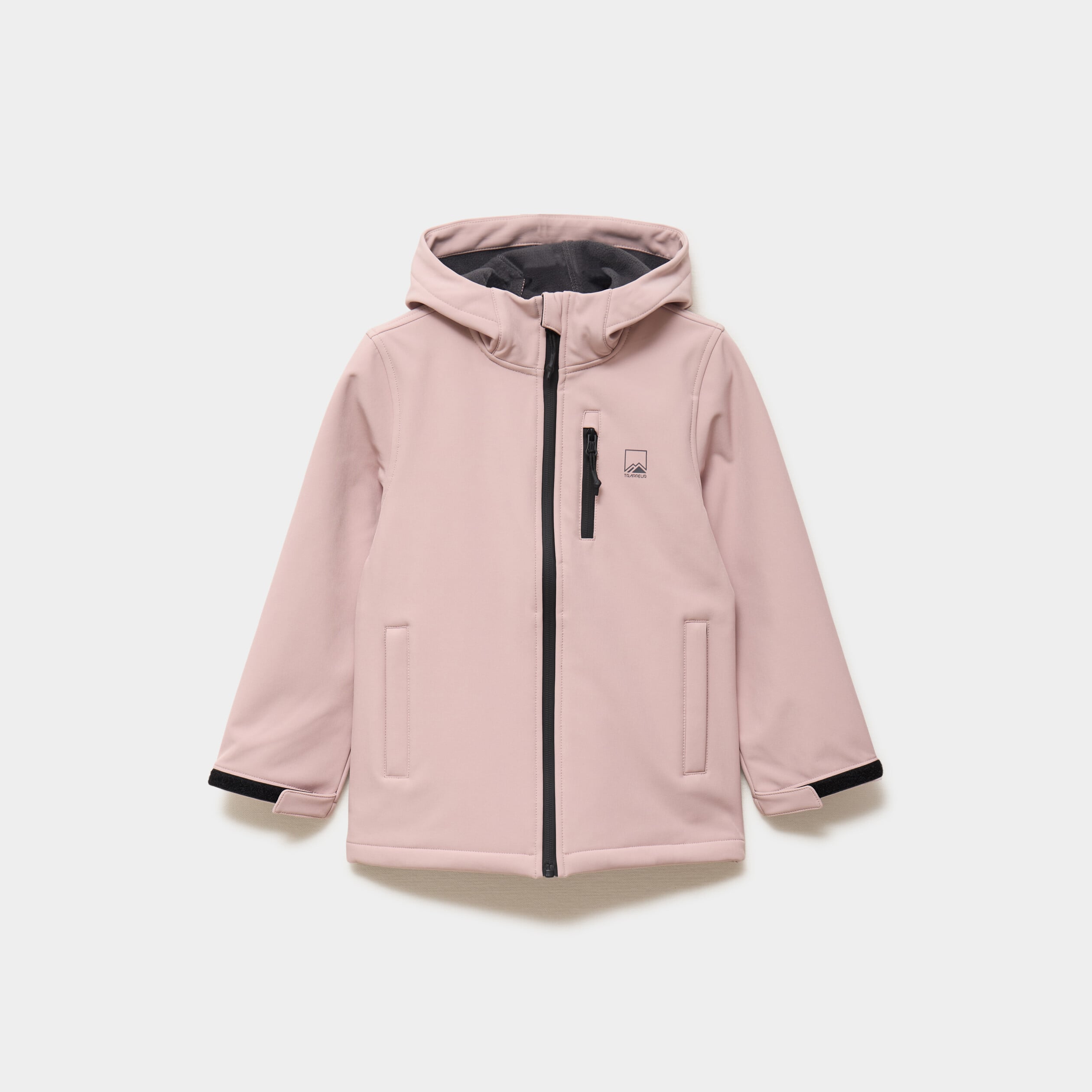 Blouson fourr&eacute; d&eacute;perlant &agrave; capuche rose poudr&eacute;e fille