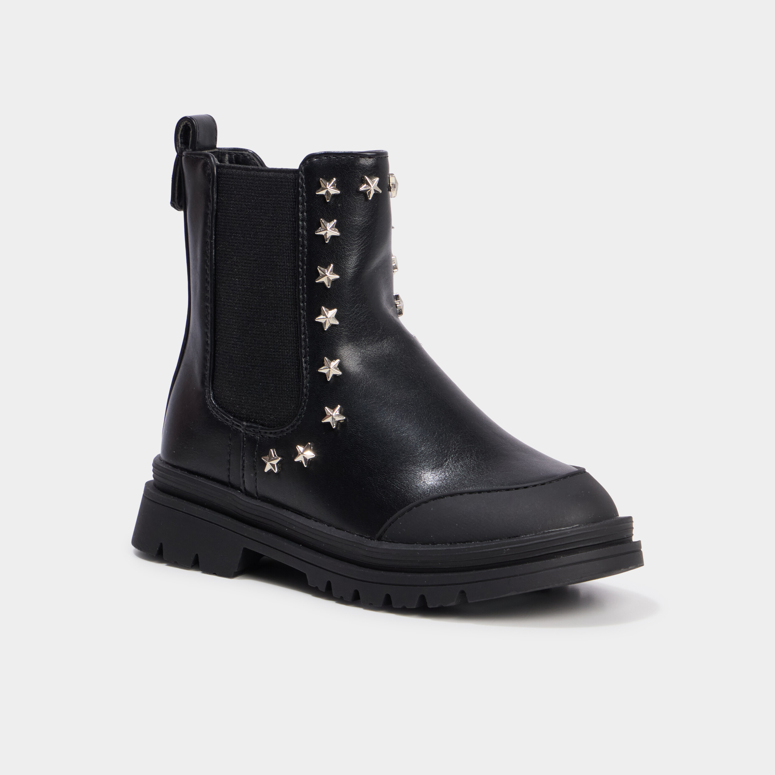 Bottines avec clous &eacute;toiles noir fille