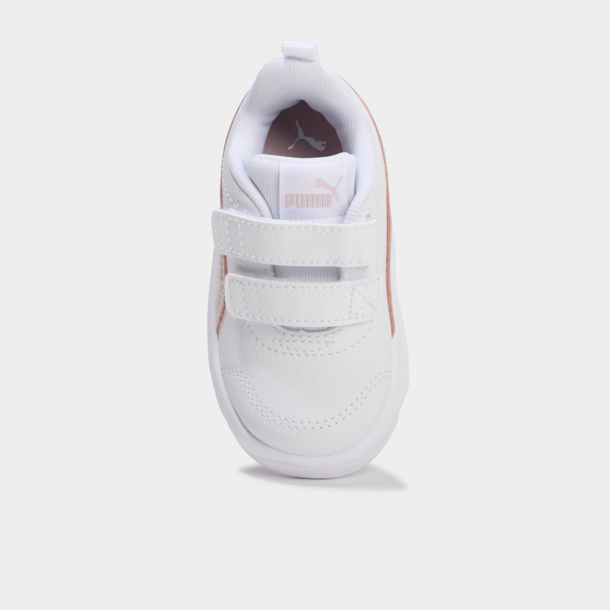 Baskets &agrave; scratchs Puma Courtflex Glitz blanc b&eacute;b&eacute; fille