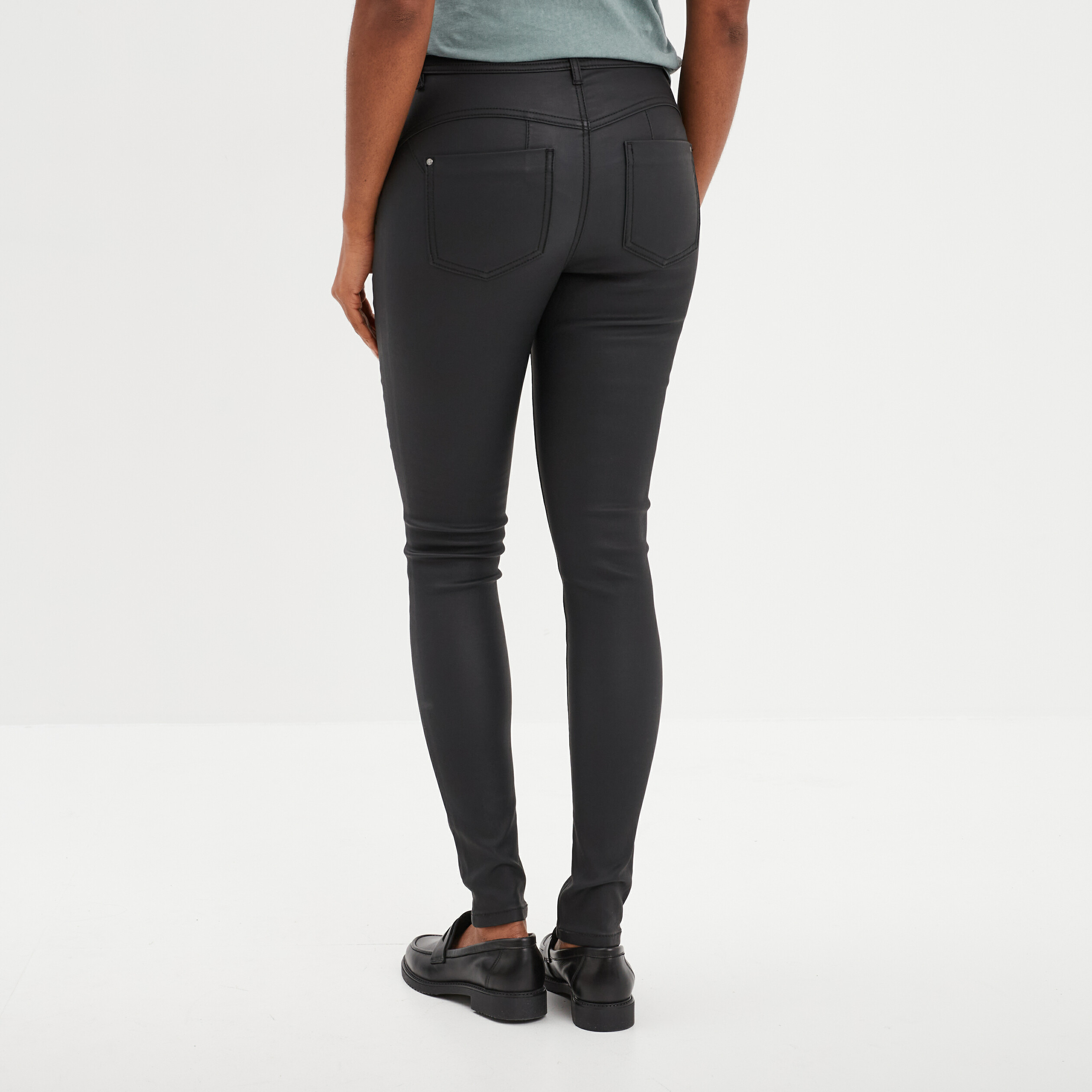 Pantalon Enduit Legging Enduit Noir Femme Pantalon Enduit Skinny