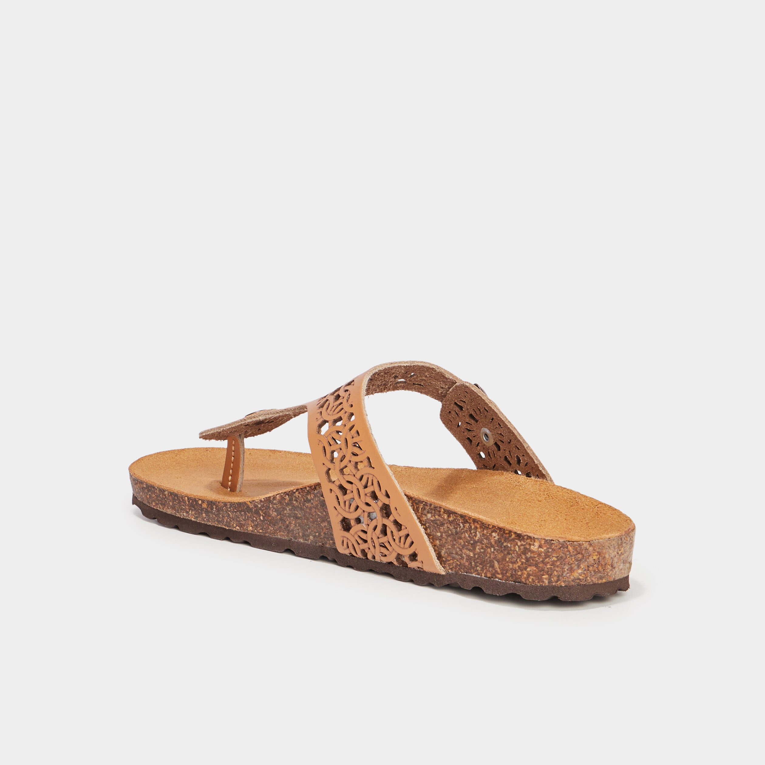 Mules d&eacute;tails ajour&eacute;s en cuir Creeks marron femme
