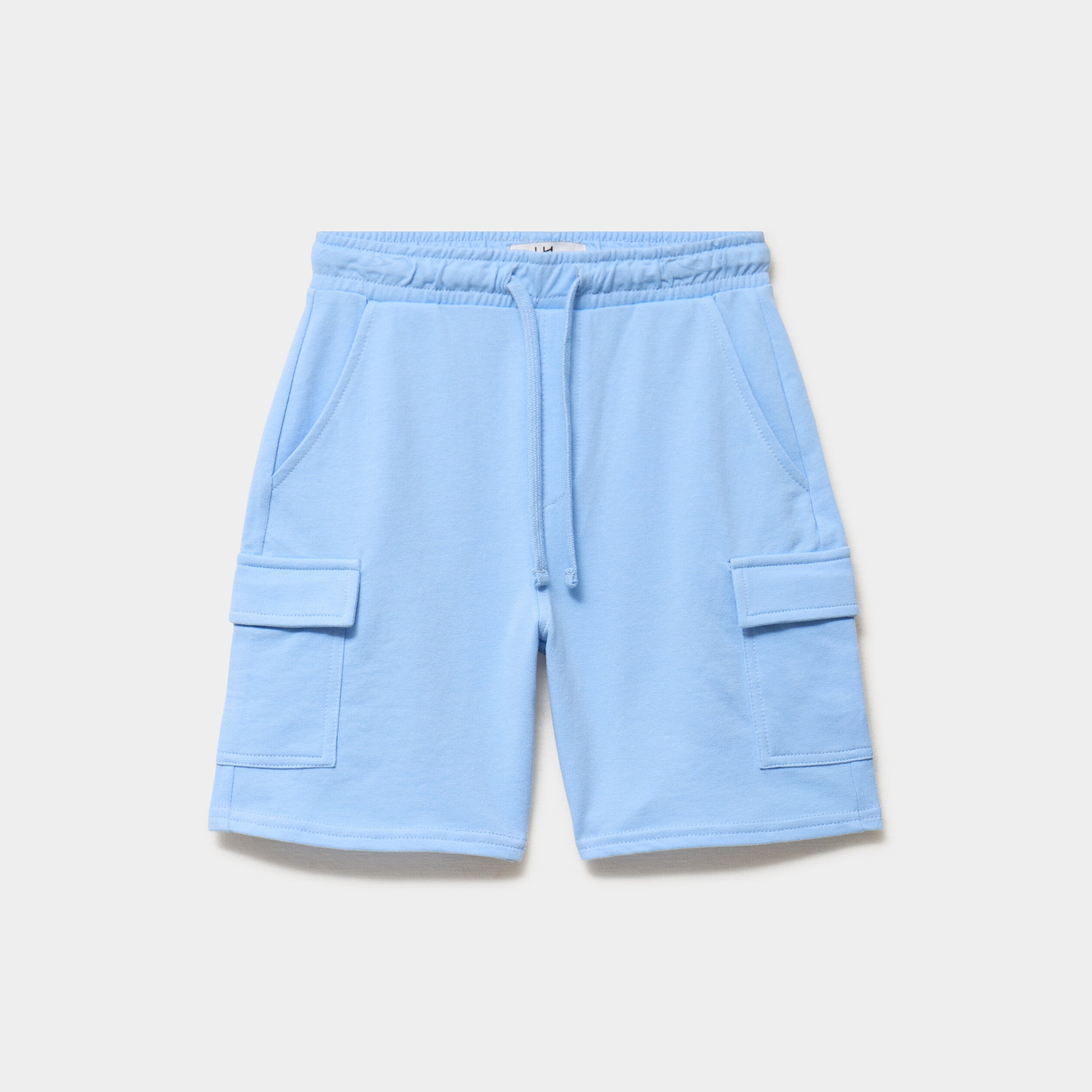 Short cargo molleton taille &eacute;lastiqu&eacute;e bleu gar&ccedil;on